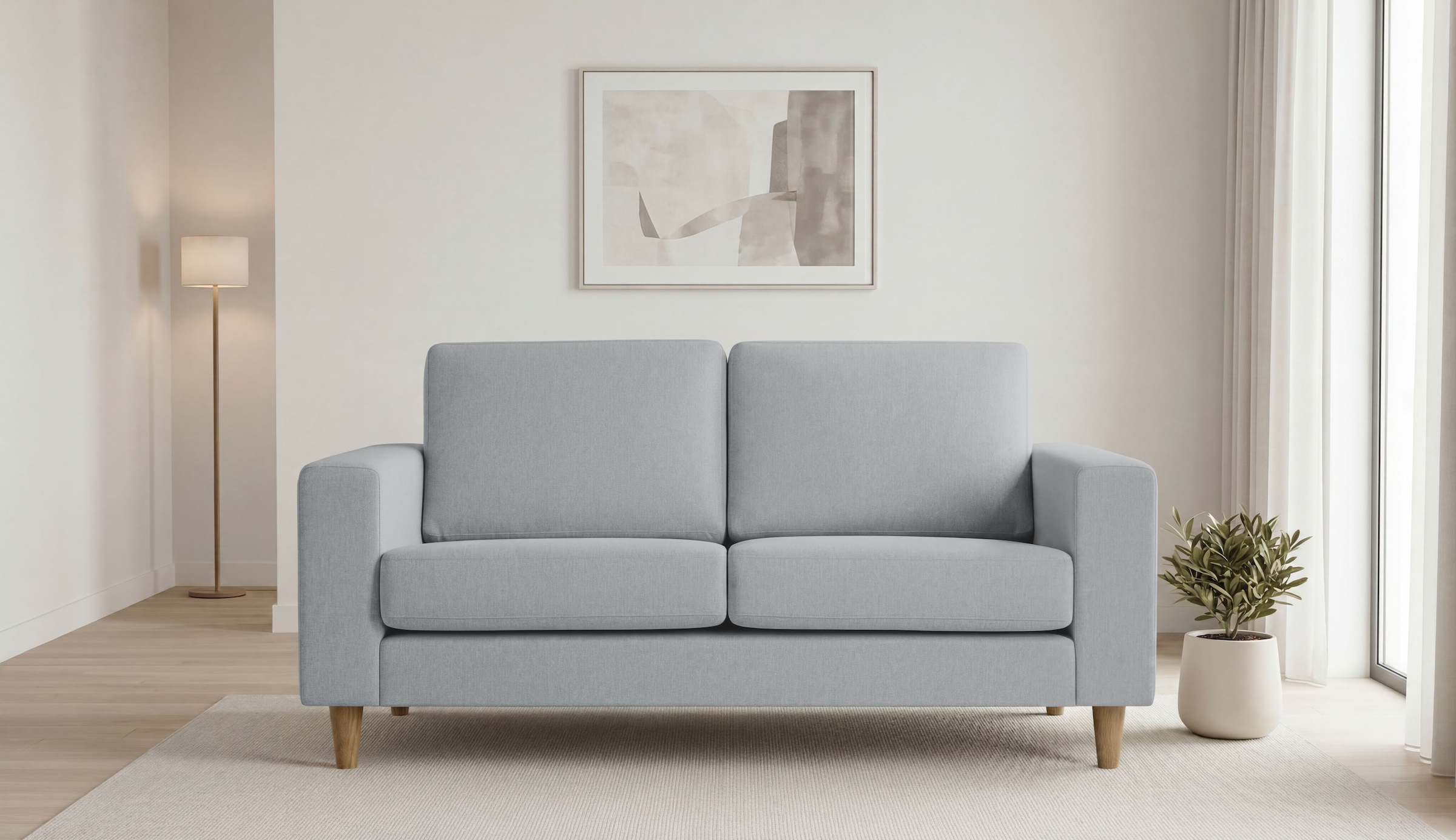 OTTO home 2-Sitzer »Tvinno« im skandinavischen Stil, mit Massivholzfüßen, Breite 155 cm