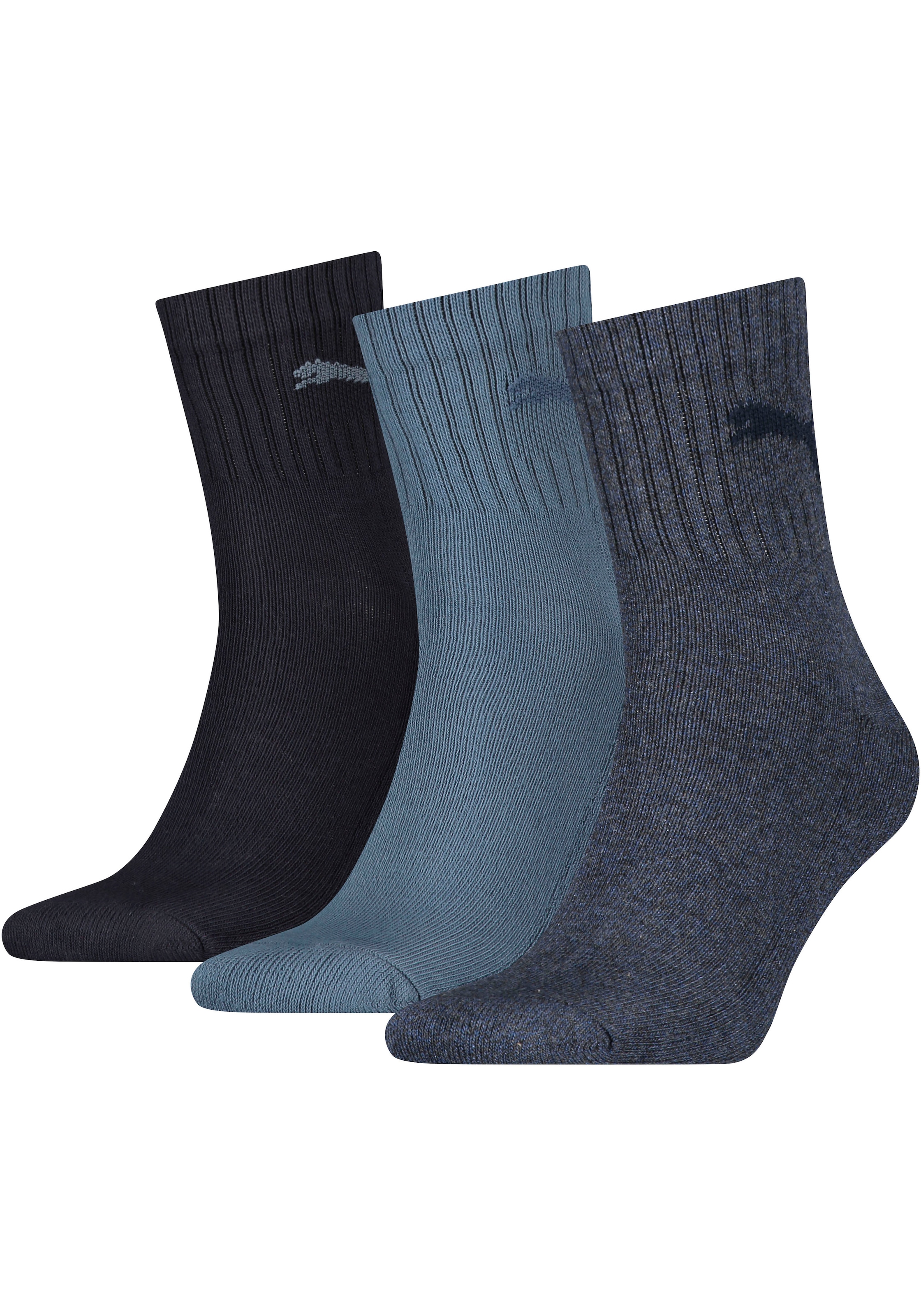 PUMA Sportsocken "short crew" 3 Stk. tlg. gepolsterte Frottee-Sohle, atmung günstig online kaufen