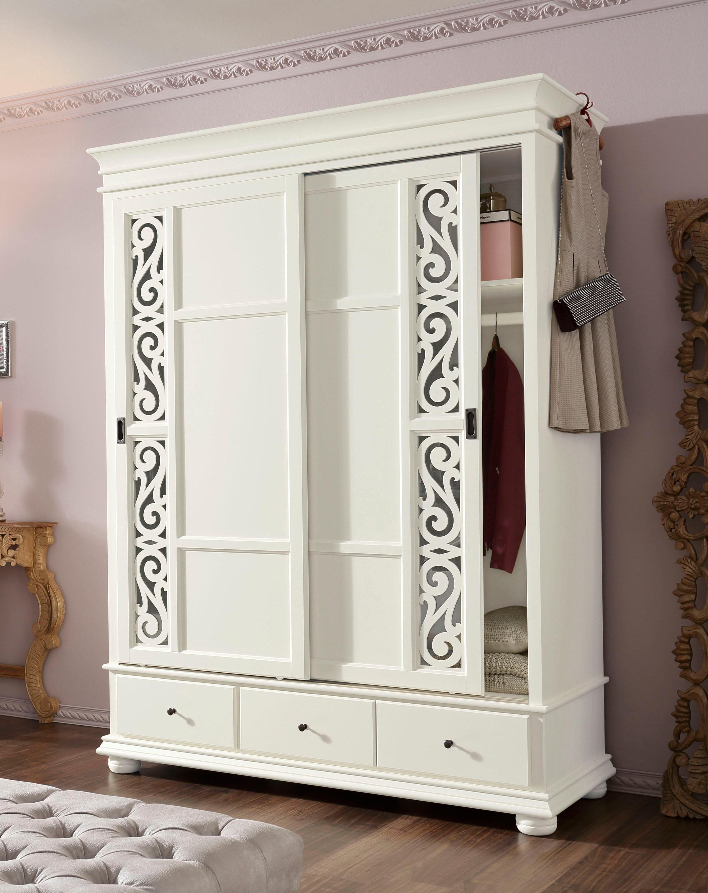 Premium collection by Home affaire Schiebetürenschrank »Arabeske«, mit schönen dekorativen Fräsungen auf den Türfronten, 2-trg, Breite 160 cm