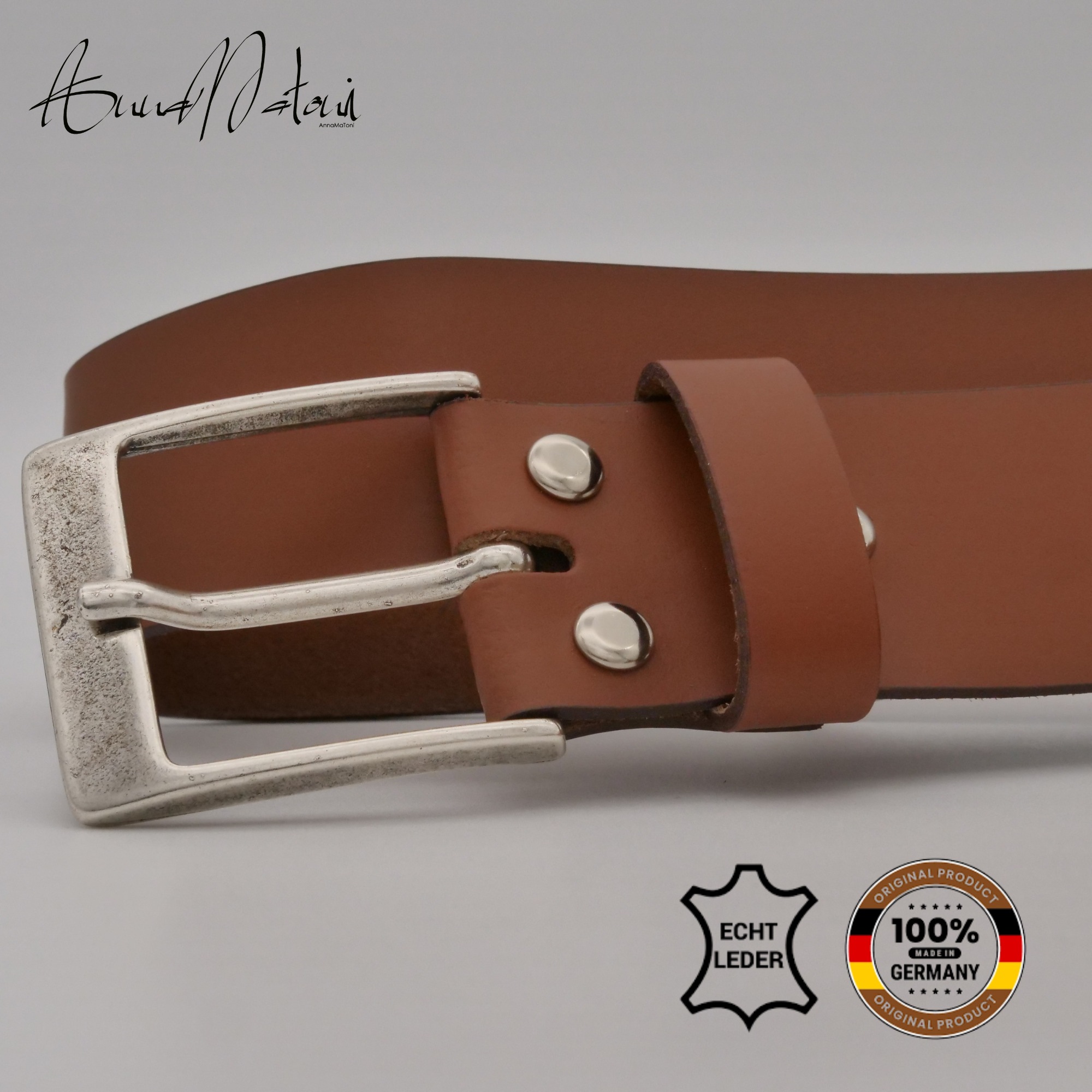 Thumbnail - AnnaMatoni Ledergürtel "AnnaMatoni Herren Ledergürtel Made in Germany 4cm echt Leder"