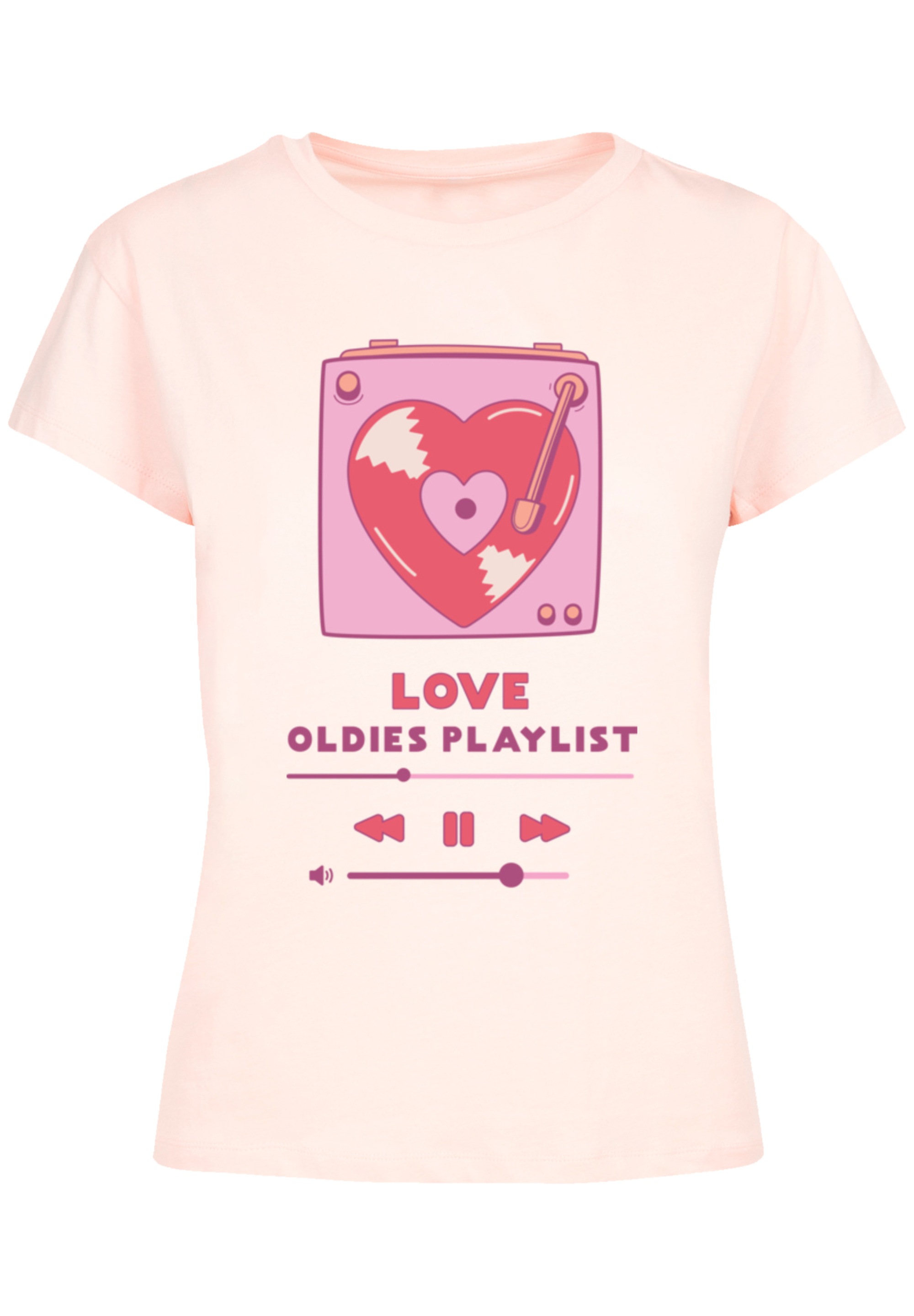 F4NT4STIC T-Shirt »Love Oldies Playlist Valentinstag«, Premium Qualität