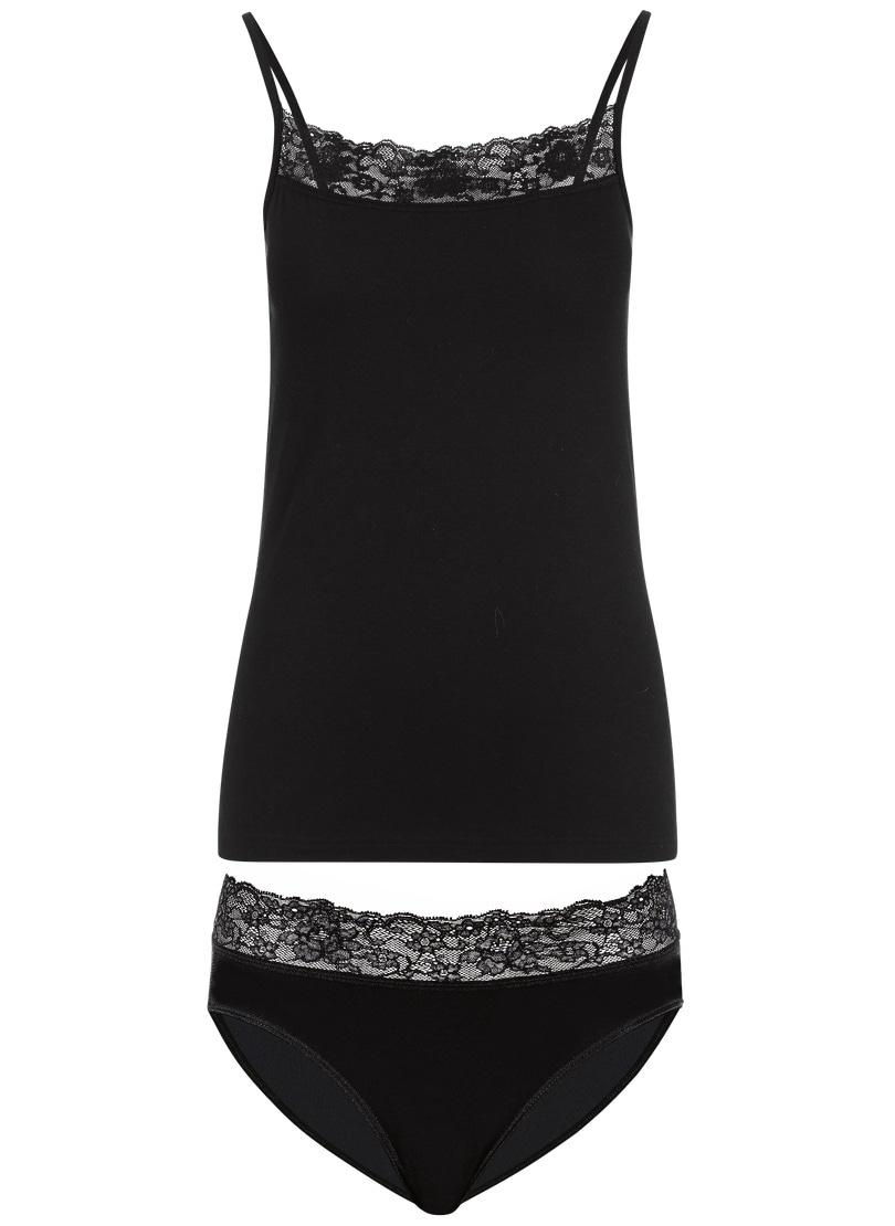 Trigema Unterhemd "TRIGEMA Unterwäsche-Set mit Spitze" 1 Stk. günstig online kaufen