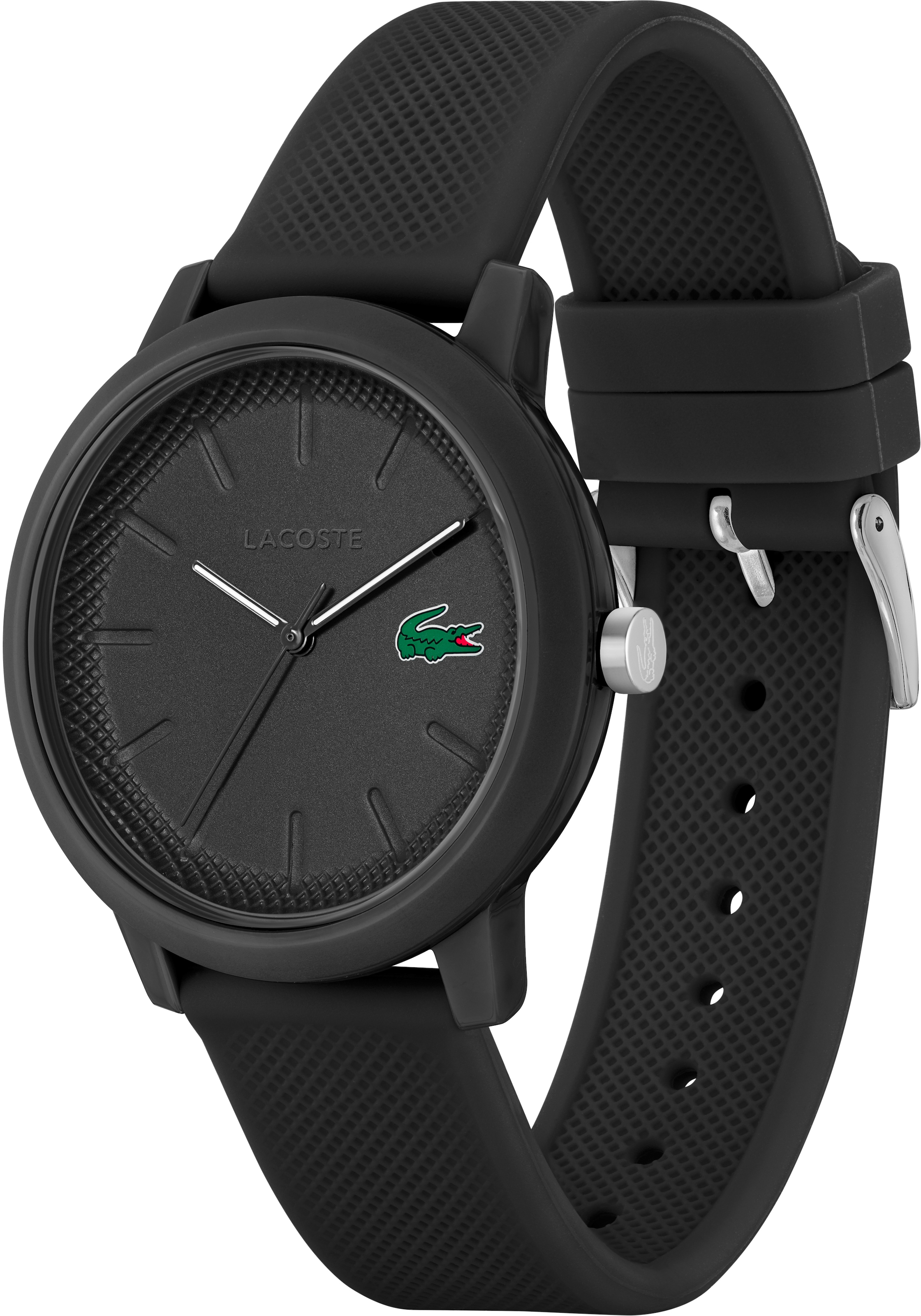 Lacoste Quarzuhr »LACOSTE.12.12«, Armbanduhr, Herrenuhr, Mineralglas, Silikonarmband