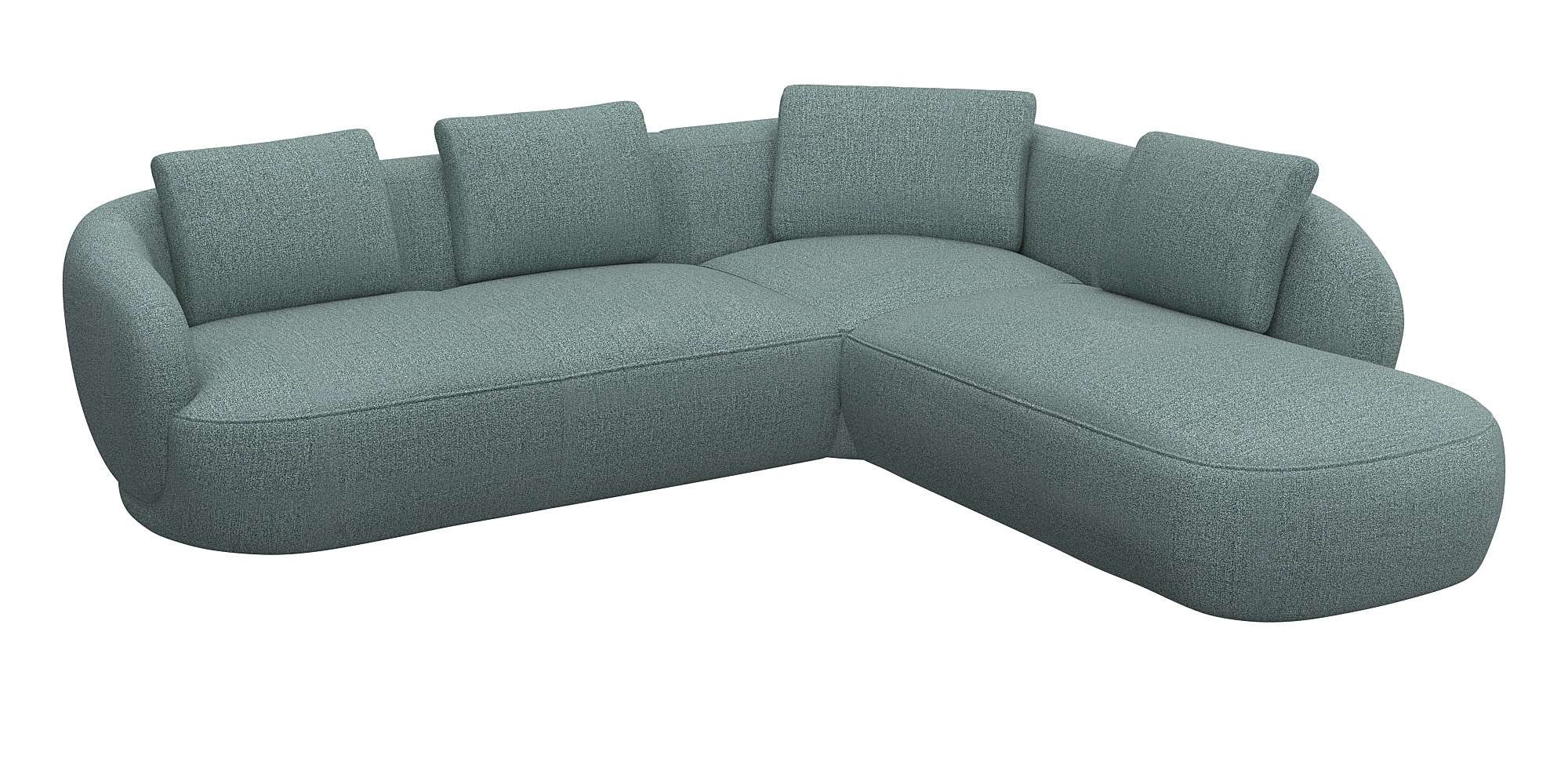 FLEXLUX Ecksofa "Torino, rund, L-Form, Sofa-Ecke mit Ottomane" Modernes, or günstig online kaufen
