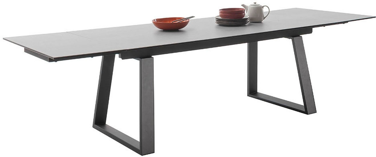 MCA furniture Esstisch »NARBONNE Kufentisch 200-300 cm«, (Einzelstück), Keramik,Metall,Stirnauszug,ausziehbar,Tischplatte 13 mm,10-12 Personen