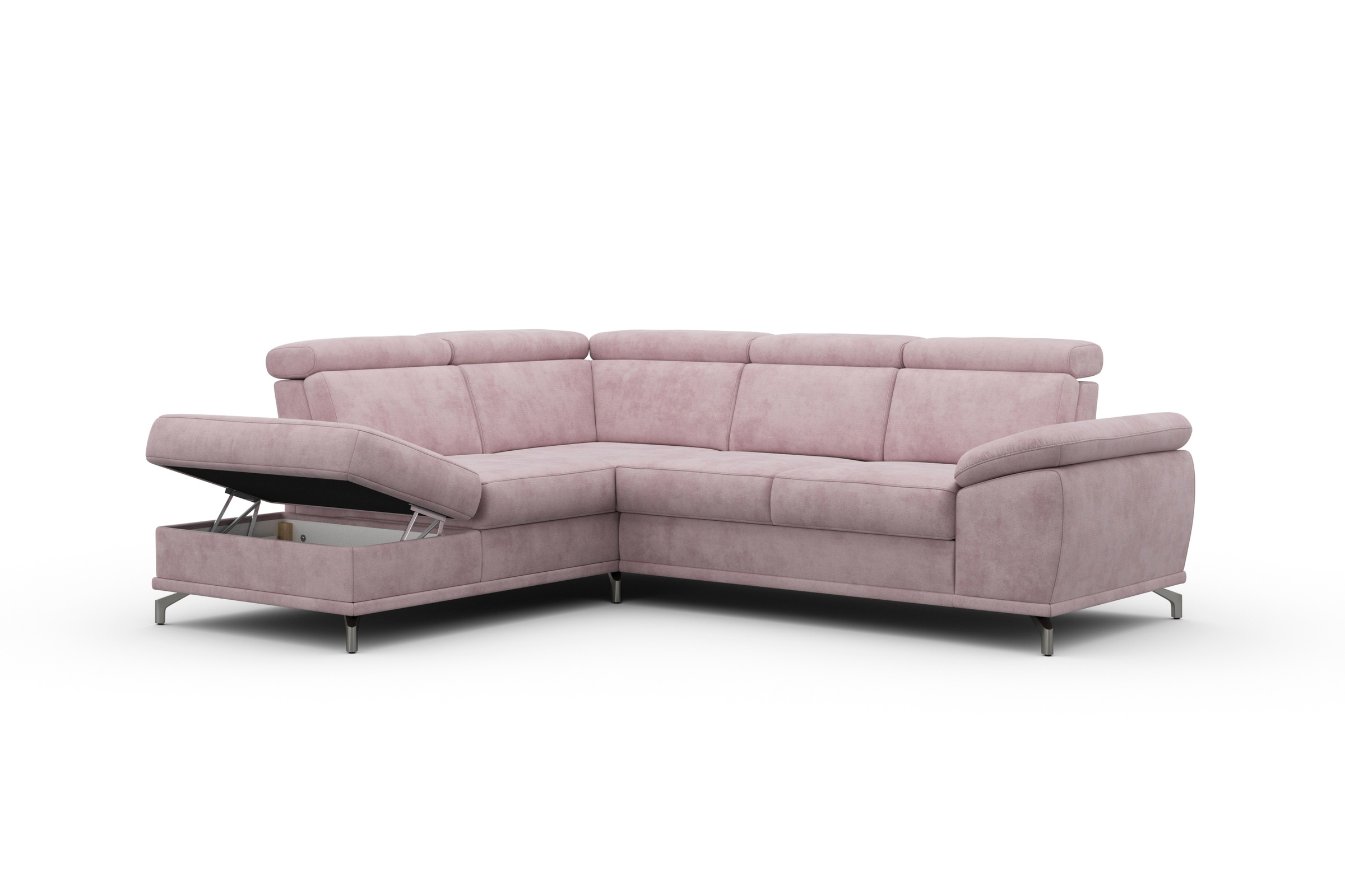 sit&more Ecksofa »Cabrio L-Form, mit Sitztiefenverstellung, Arm- und Kopfteilverstellung«, 3 Nierenkissen, Federkern, optional Bettfunktion und Stauraum