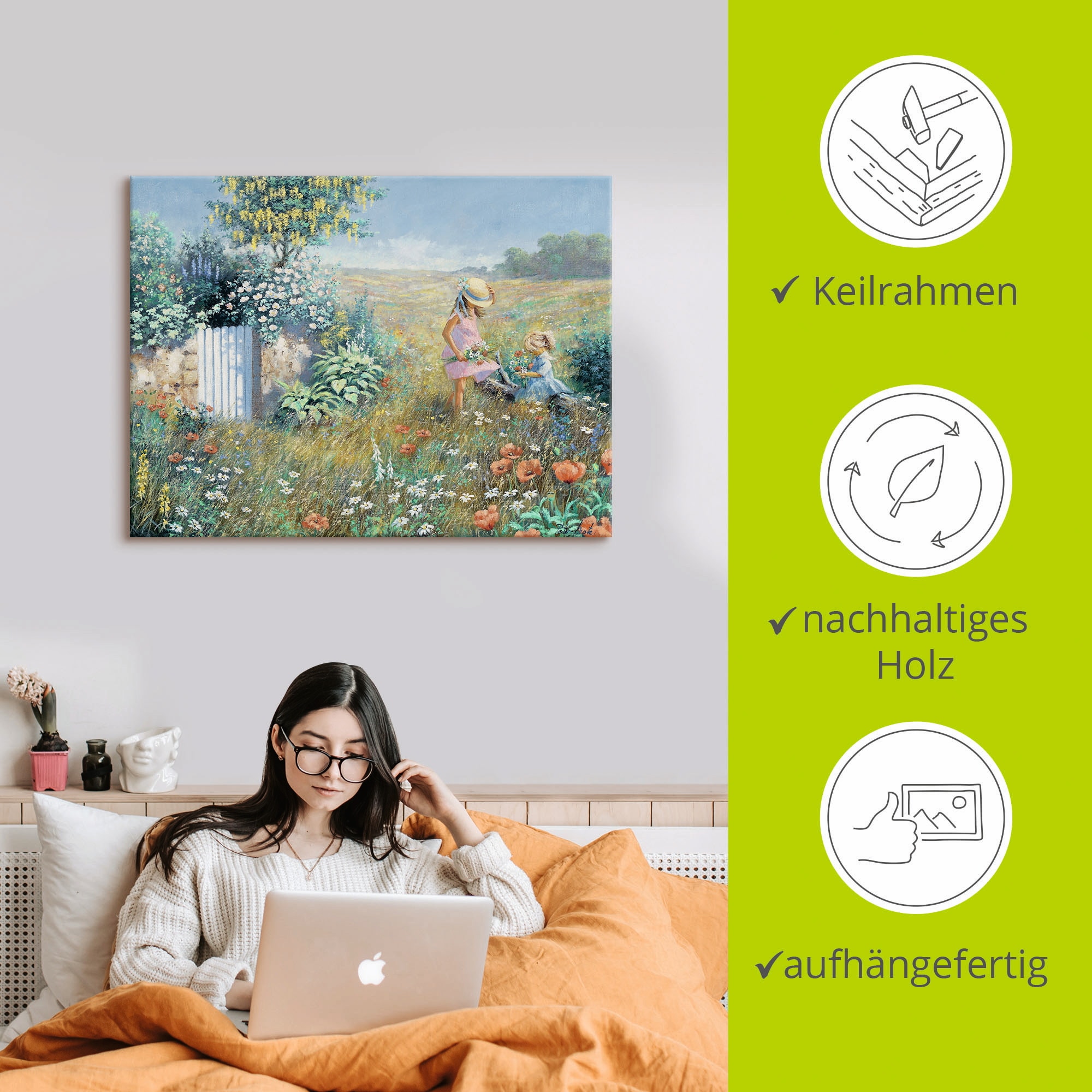 Artland Wandbild »Außerhalb des Gartens«, Garten, (1 St.), als Leinwandbild, Poster, Wandaufkleber in verschied. Größen