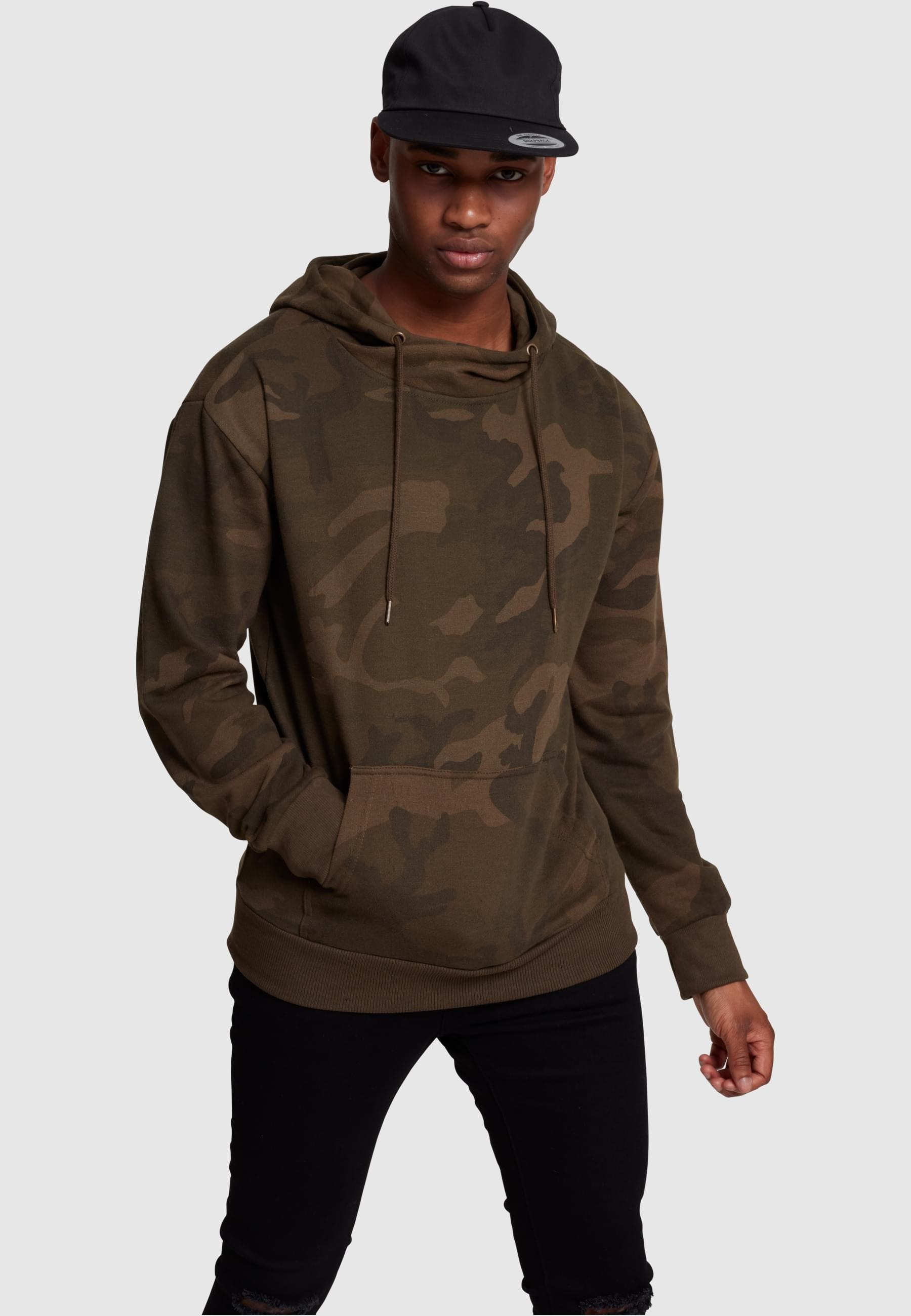 URBAN CLASSICS Kapuzensweatshirt »Urban Classics Herren High Neck Camo Hoody«, (1 tlg.)