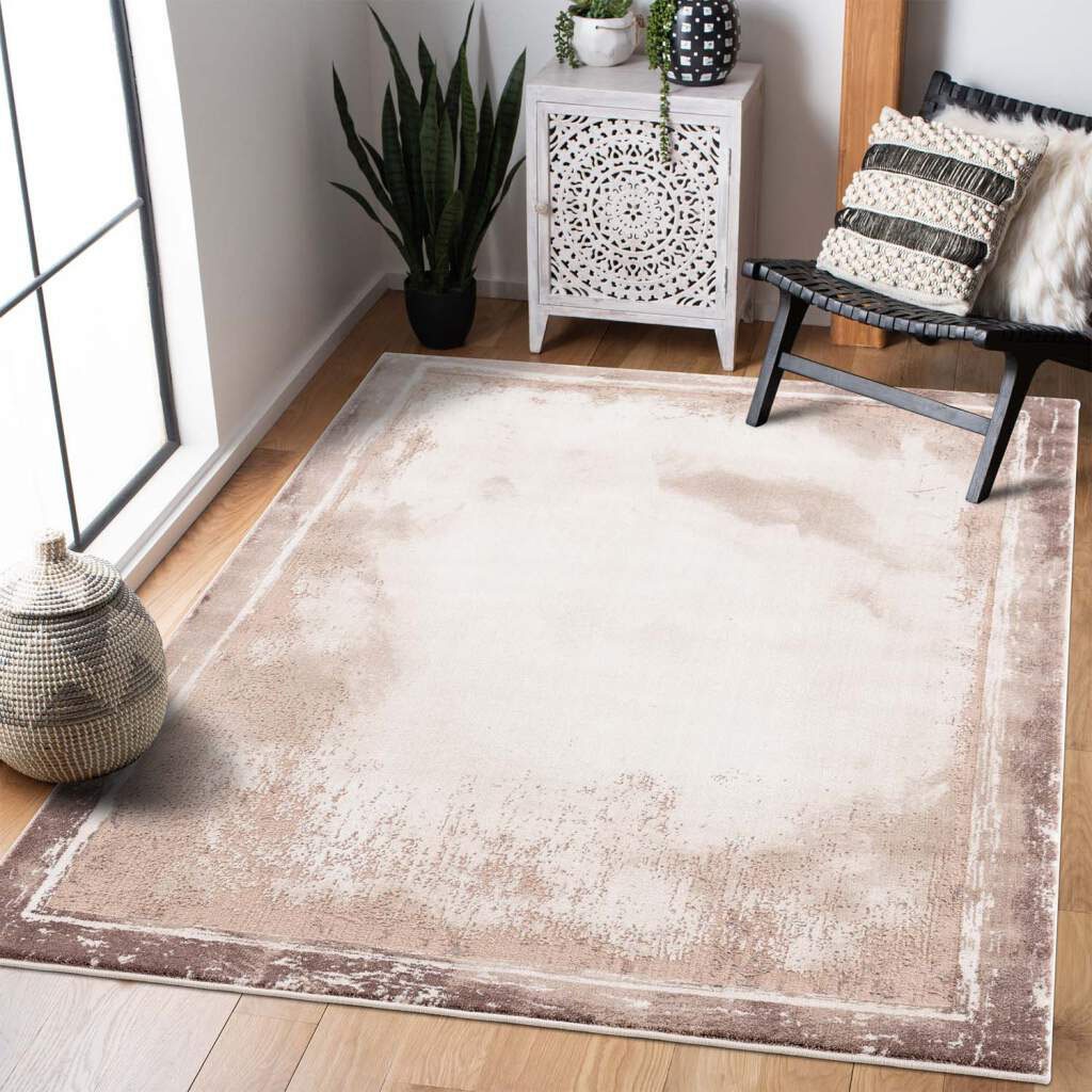 Teppich CARPET CITY "Noa 9330", beige, B:80cm H:11mm L:300cm, Kunstfaser, Teppiche, Teppich, Läufer, Kurzflor, Modern, Weicher Flor, Pflegeleicht, Wohnzimmer