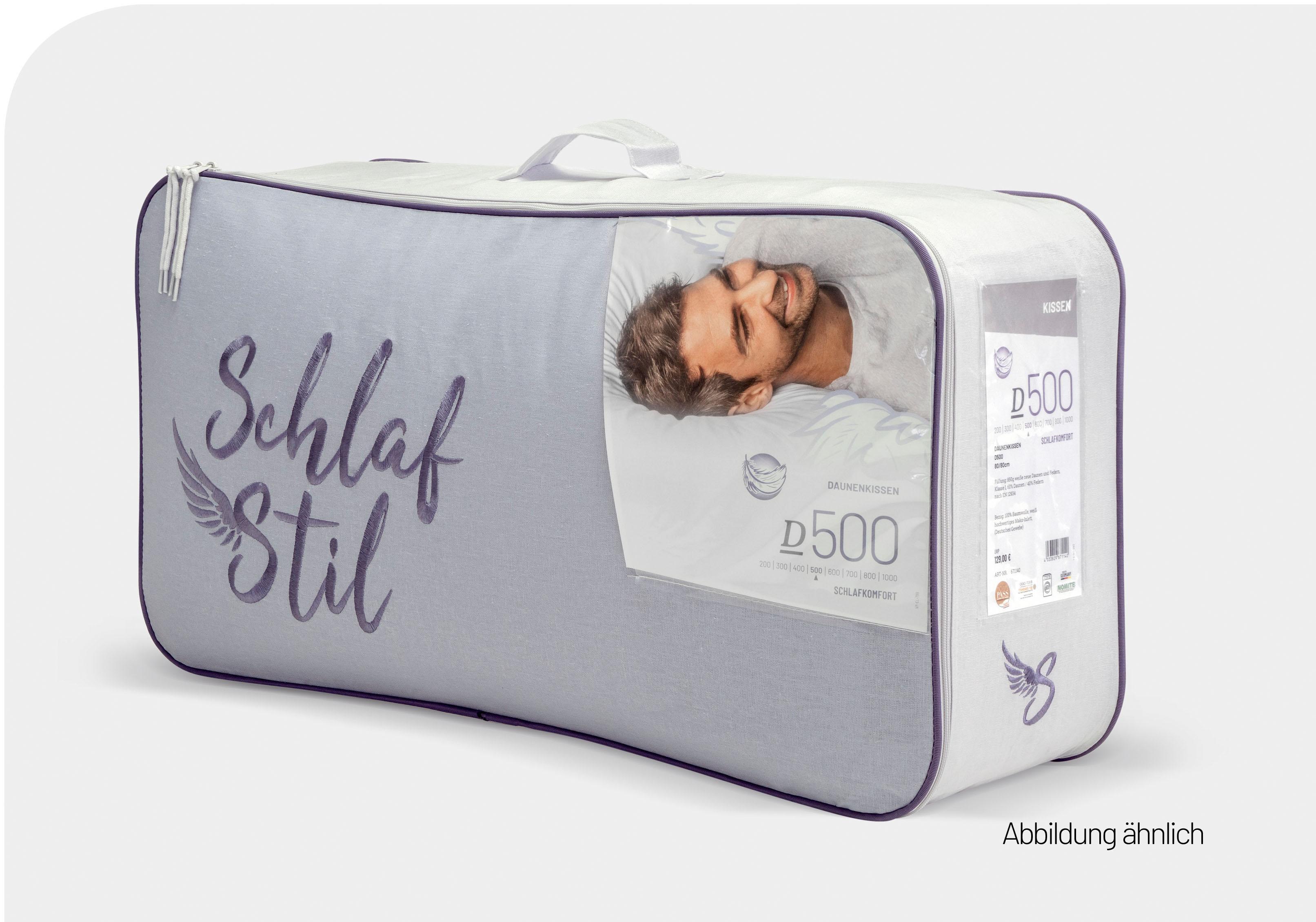 Thumbnail - Schlafstil Nackenstützkissen "D500" Füllung: 90% Daunen und 100% Federn im Kern 1 Stk. tlg. hergestellt in Deutschland, ...
