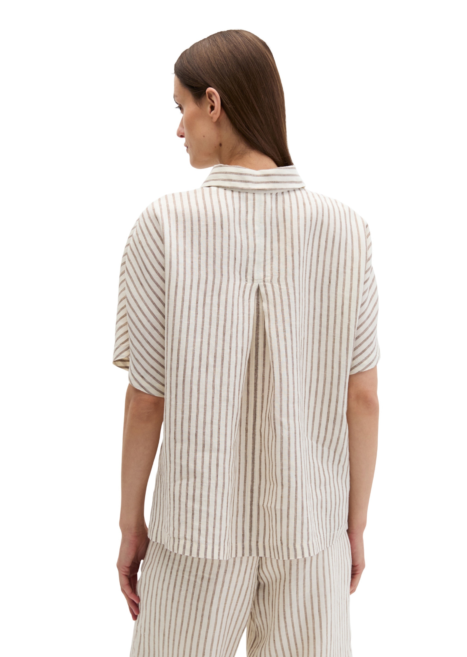 Marc O'Polo Kurzarmbluse »mit garngefärbtem Streifenmuster«