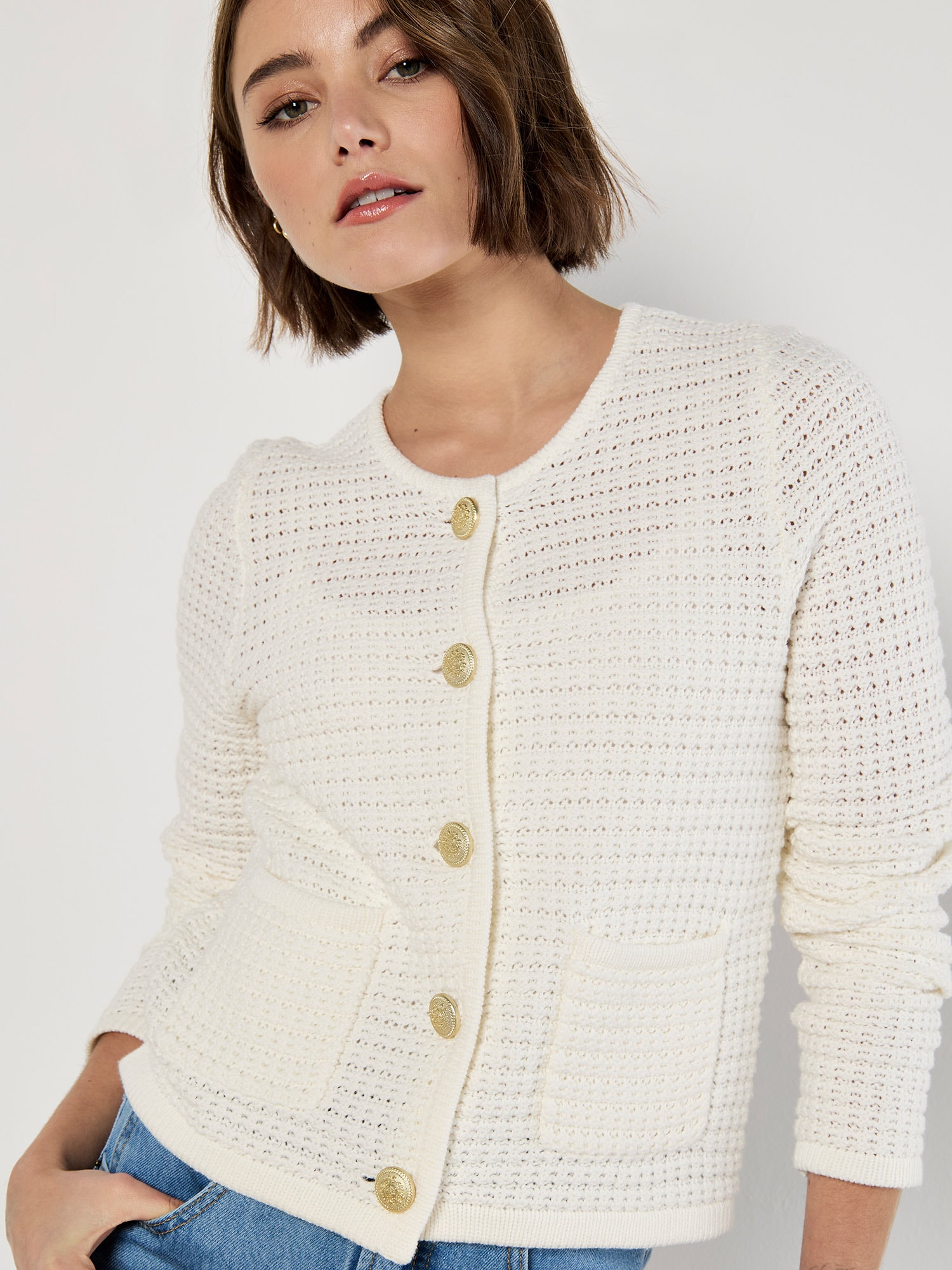 Apricot Cardigan »Waffelstrick-Cardigan« mit Taschen