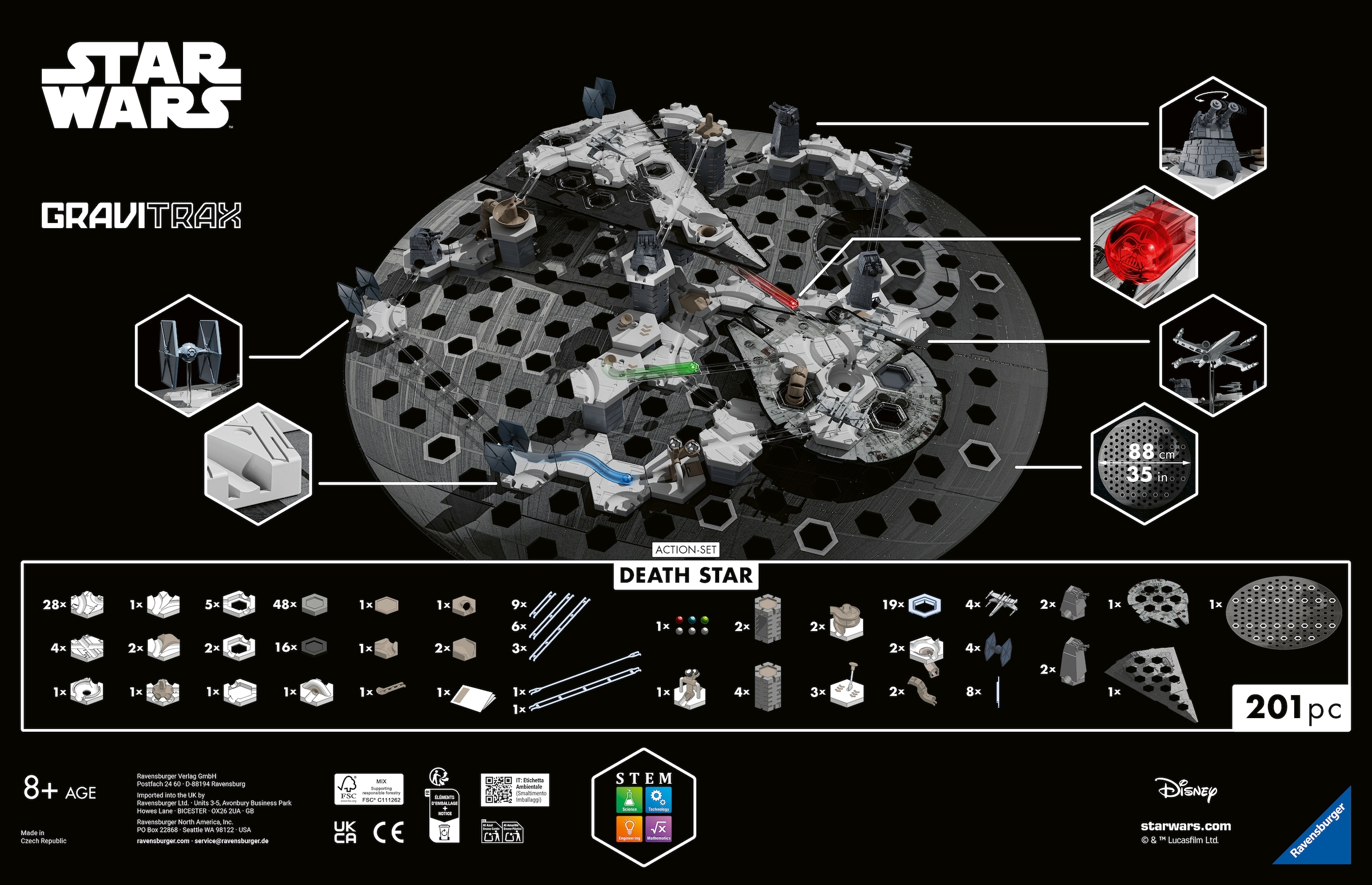 Ravensburger Kugelbahn-Bausatz »GraviTrax Star Wars Action-Set Deathstar« Made in Europe