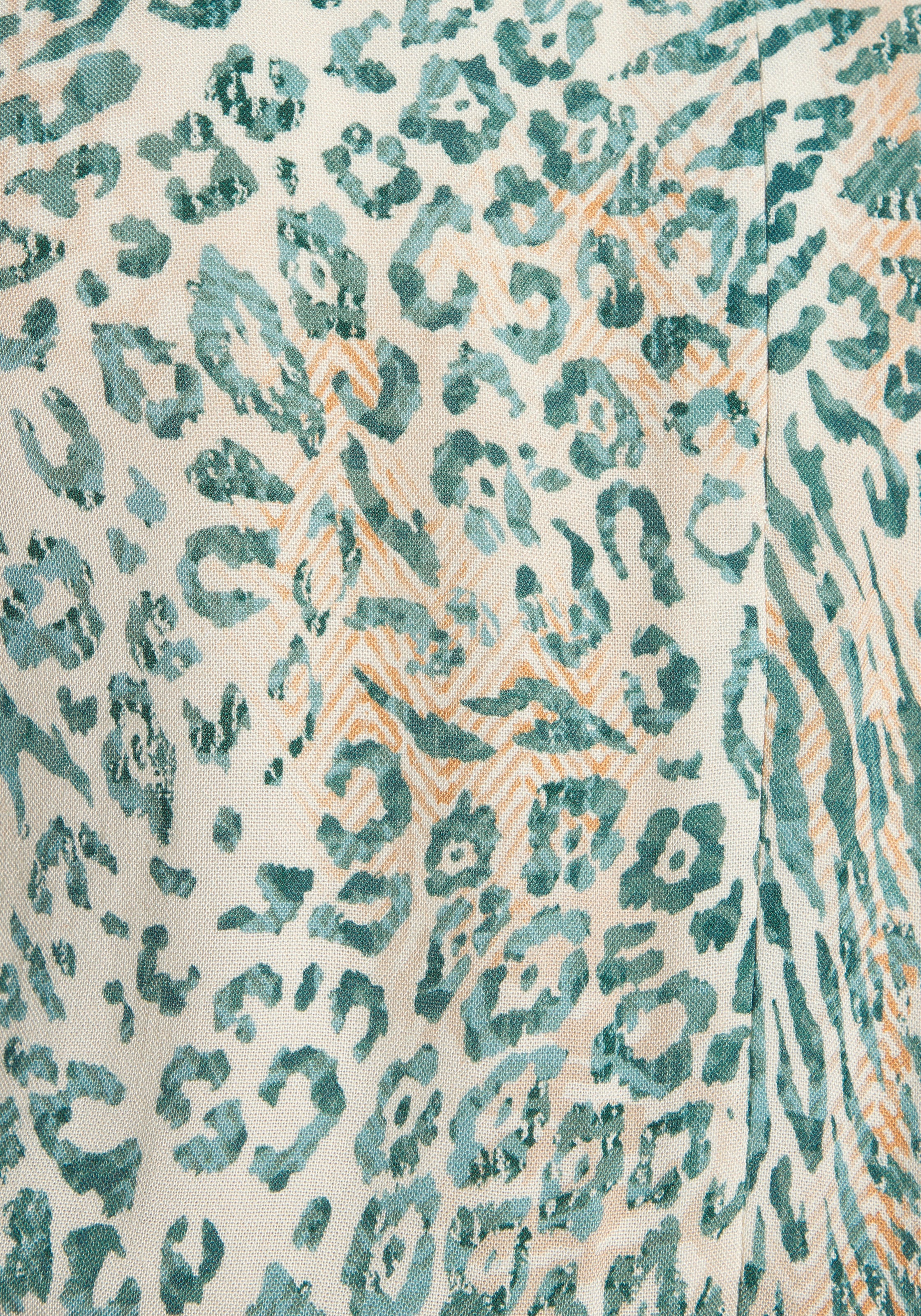 LASCANA Midikleid mit Reißverschluss am Ausschnitt, Animal Print
