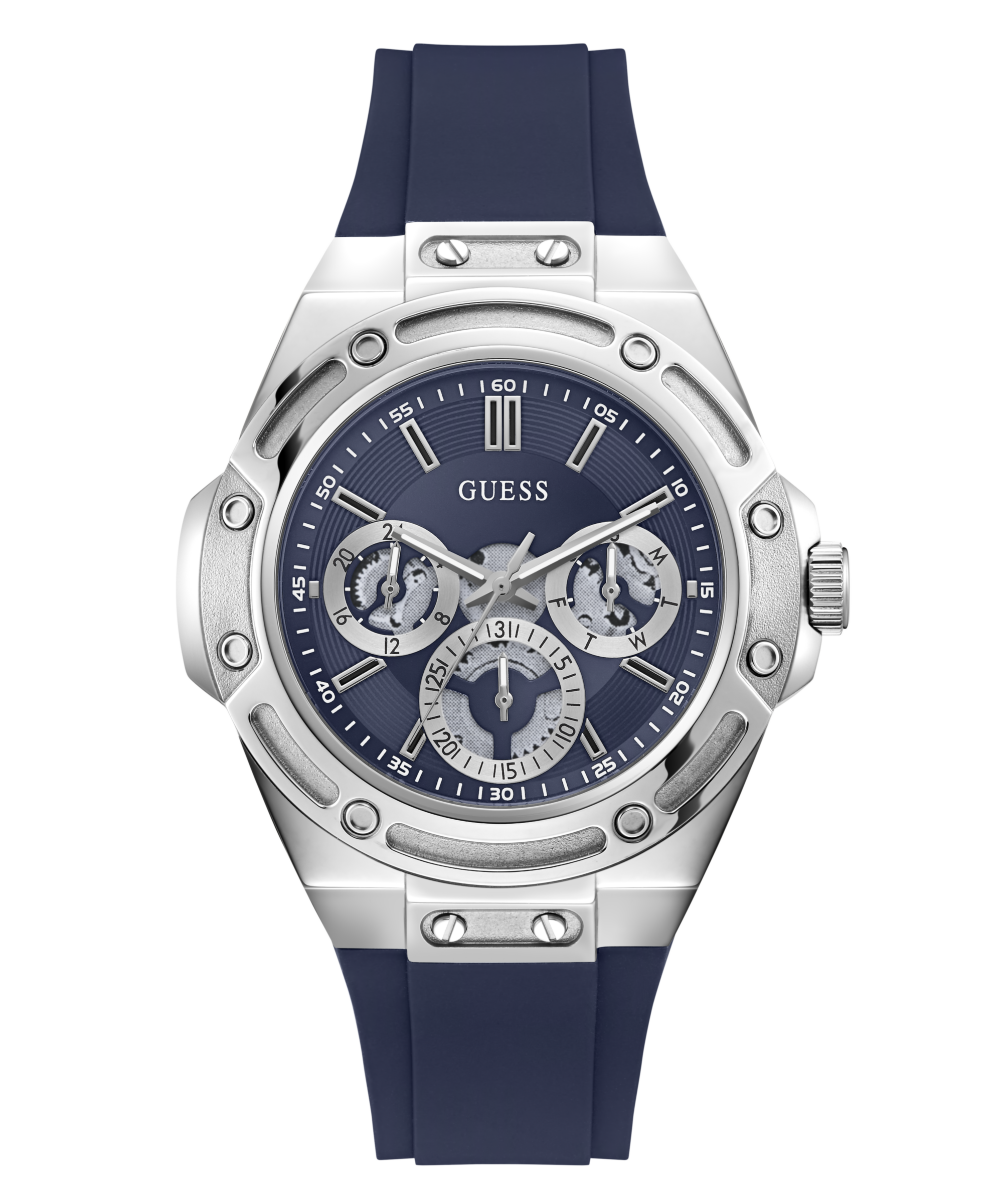 Guess Multifunktionsuhr »CARVER« Quarzuhr, Armbanduhr, Herrenuhr, Silikonarmband, analog, Tag