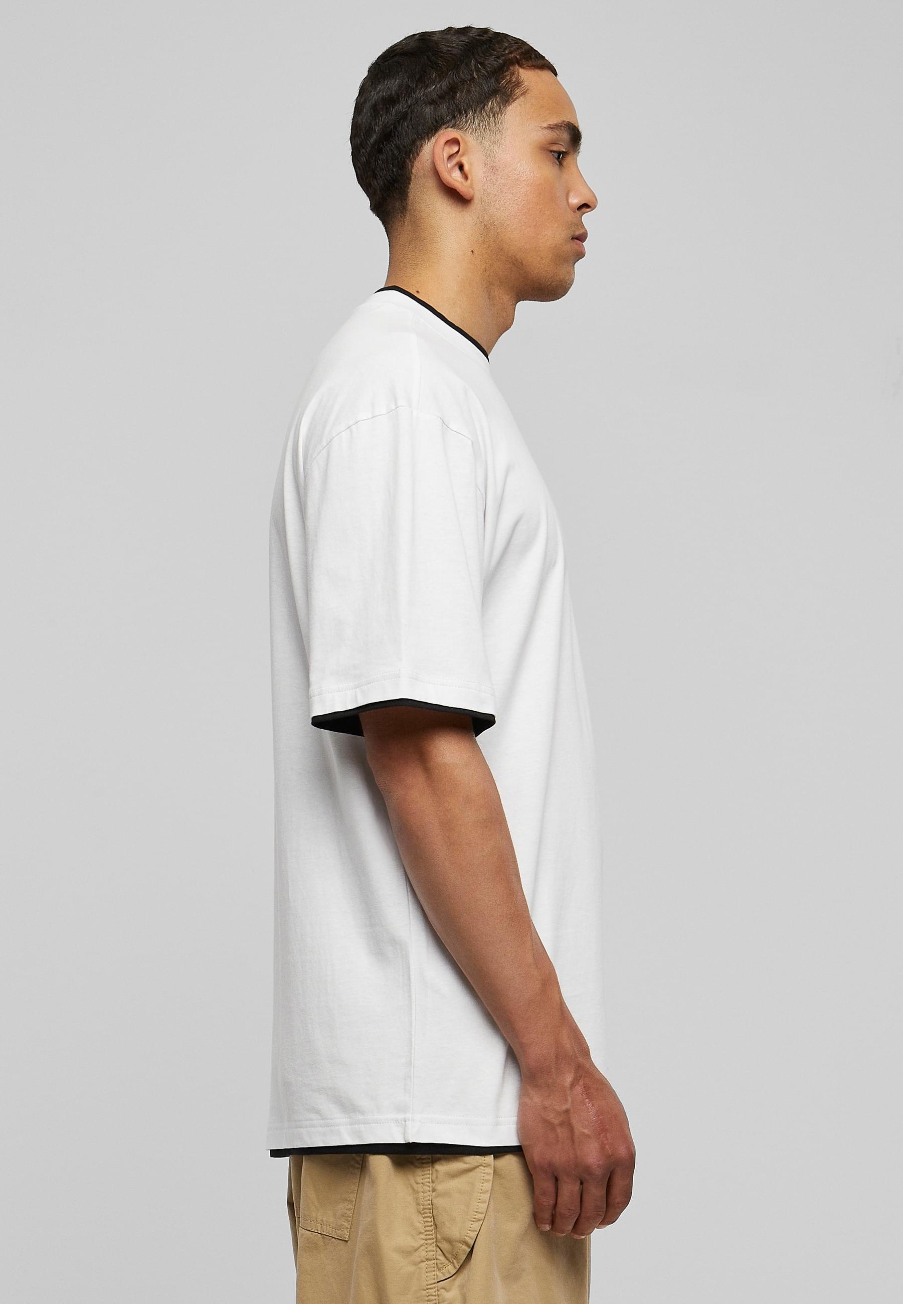 URBAN CLASSICS Kurzarmshirt »Urban Classics Herren Contrast Tall Tee«, (1 tlg.)