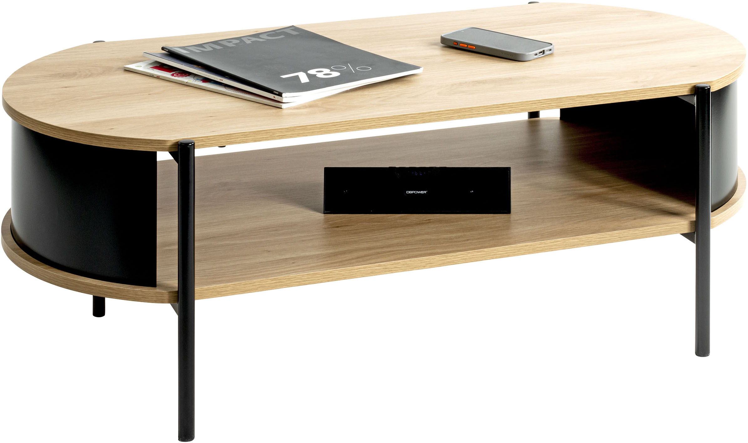 HAKU Couchtisch "Sofatisch, Wohnzimmertisch" 1 Stk. tlg. oval - aus MDF Braun B/T/H 100/54/37 cm