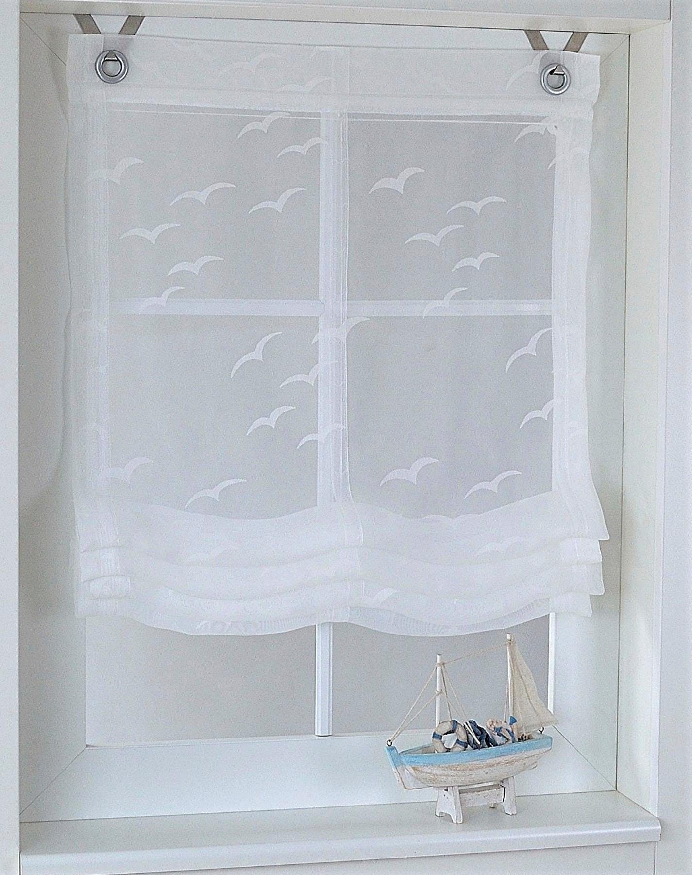 Kutti Raffrollo "Seabird" mit Hakenaufhängung freihängend transparent, Ausb günstig online kaufen