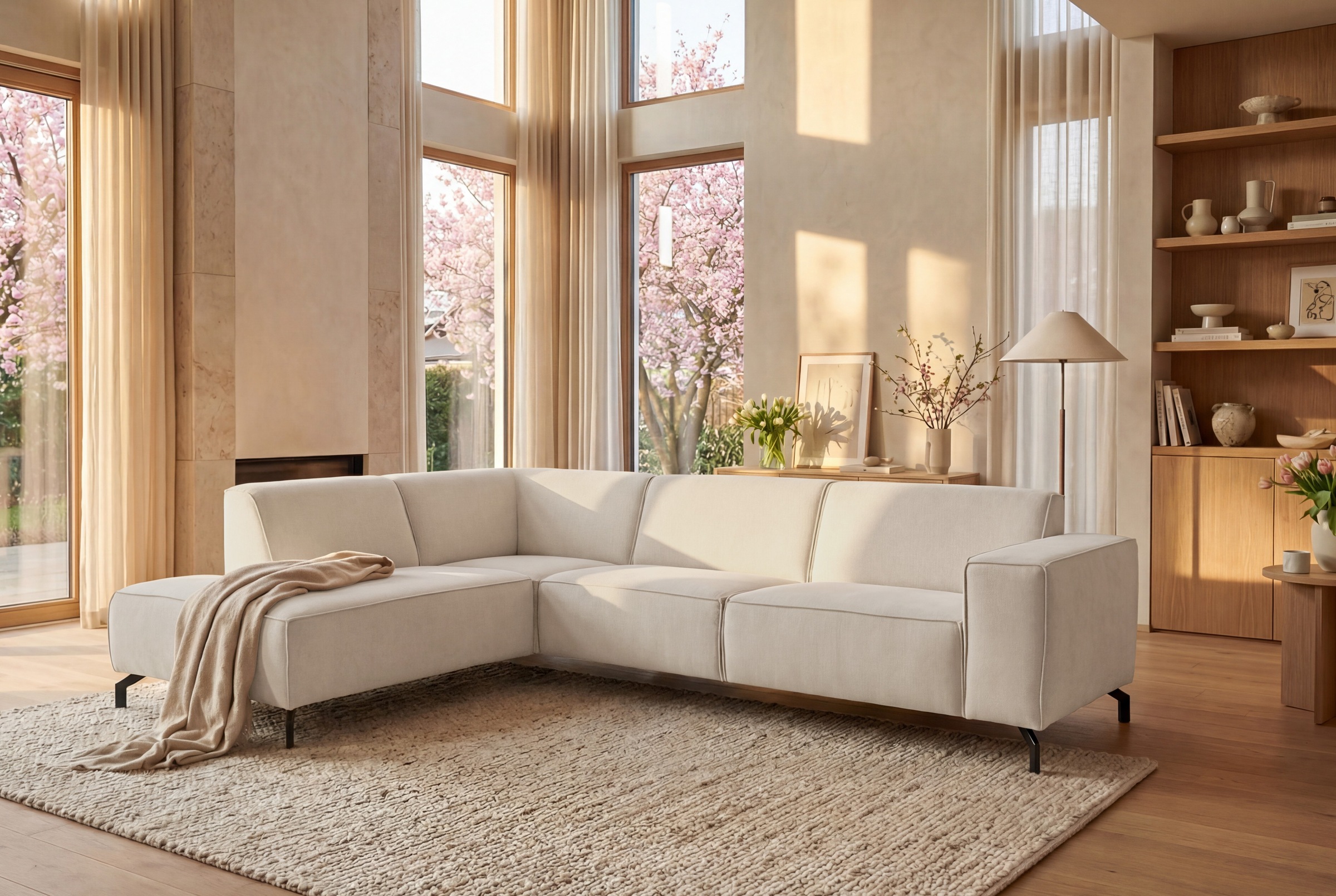 Home affaire Ecksofa "LORCAN mit Metallfüßen, Breite 275 cm, weiches Sitzge günstig online kaufen