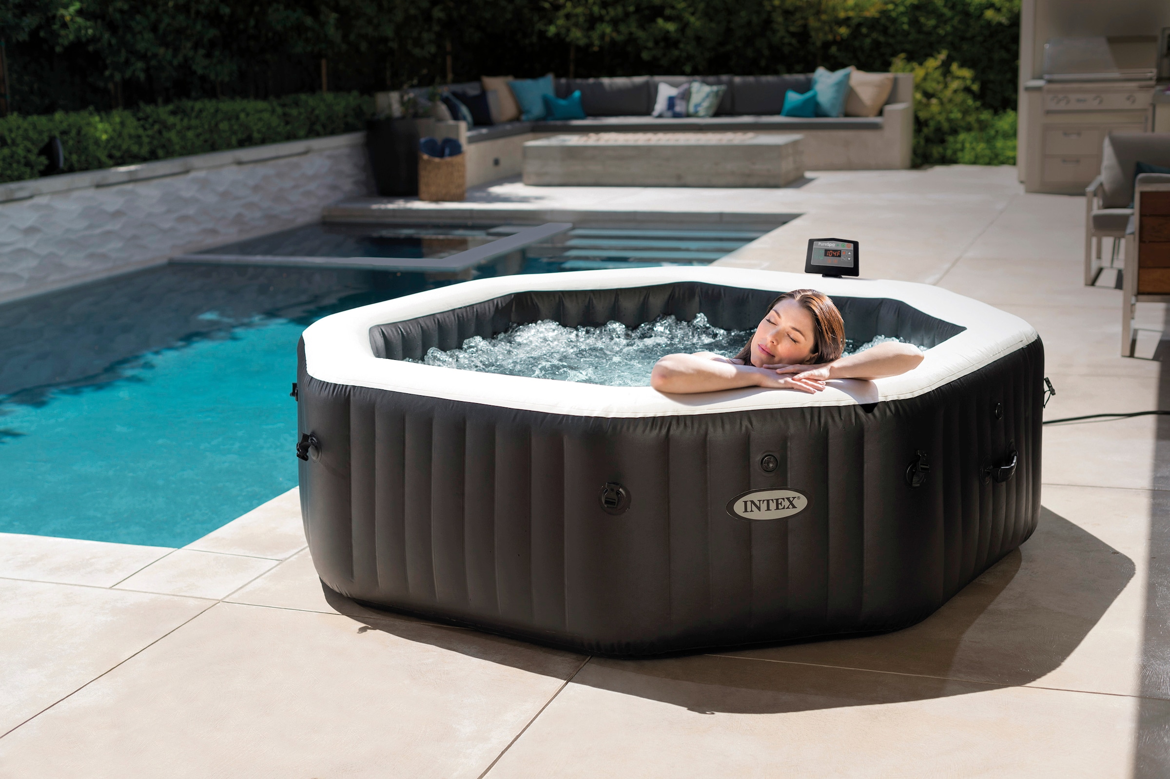 Intex Whirlpool "PureSPA "Jet + Bubble Deluxe" octagon, onyx black" 8-tlg., günstig online kaufen