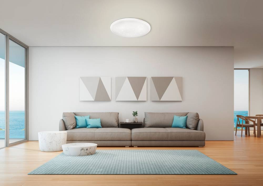 EGLO LED Deckenleuchte »FRANIA-S Deckenlampe, weiß, Kristalleffekt, geringe Aufbauhöhe«, 1 flammig, Leuchtmittel LED-Board | LED fest integriert, Wohzimmer, Küche, Esszimmer, Flur, modern, rund