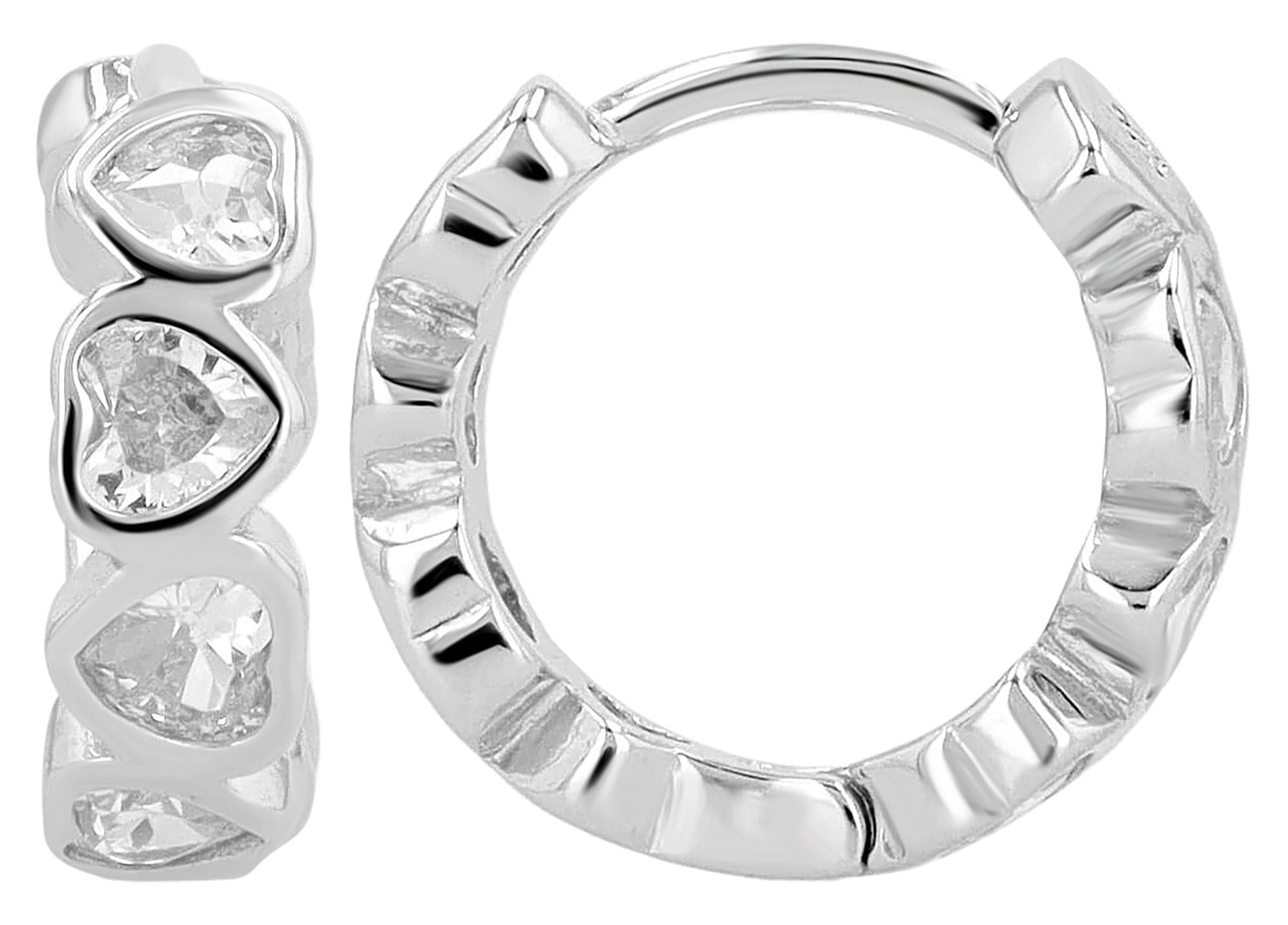 Adelia´s Paar Ohrhänger "Ohrringe – Herz aus 925 Silber mit Zirkonia" Schöne Geschenkidee zum Weihnachten