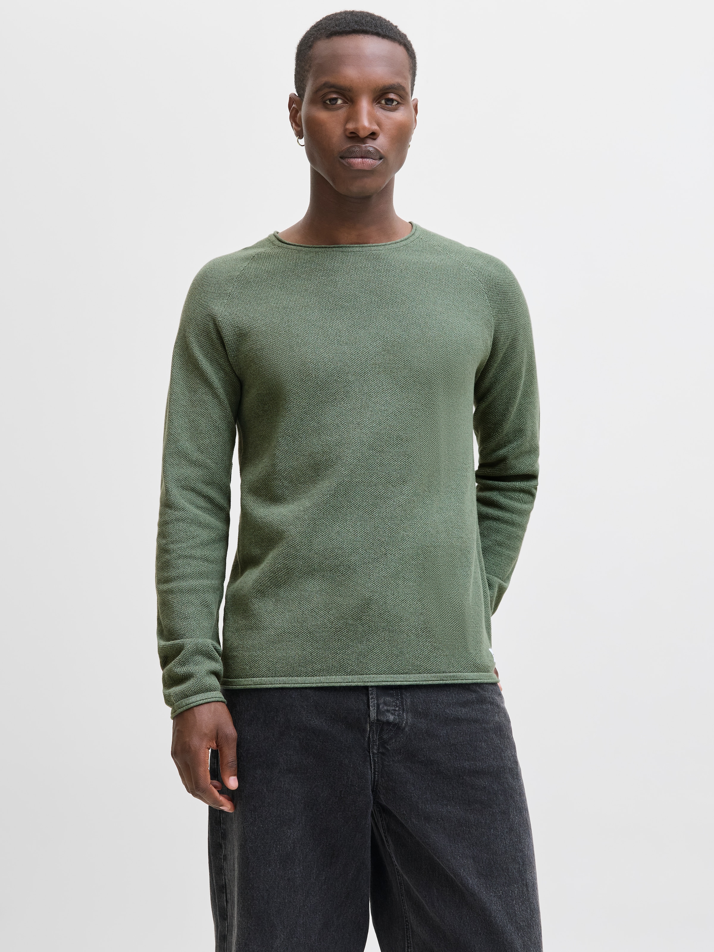 Jack & Jones Rundhalspullover "JJEHILL KNIT CREW NECK NOOS", mit Strukturst günstig online kaufen