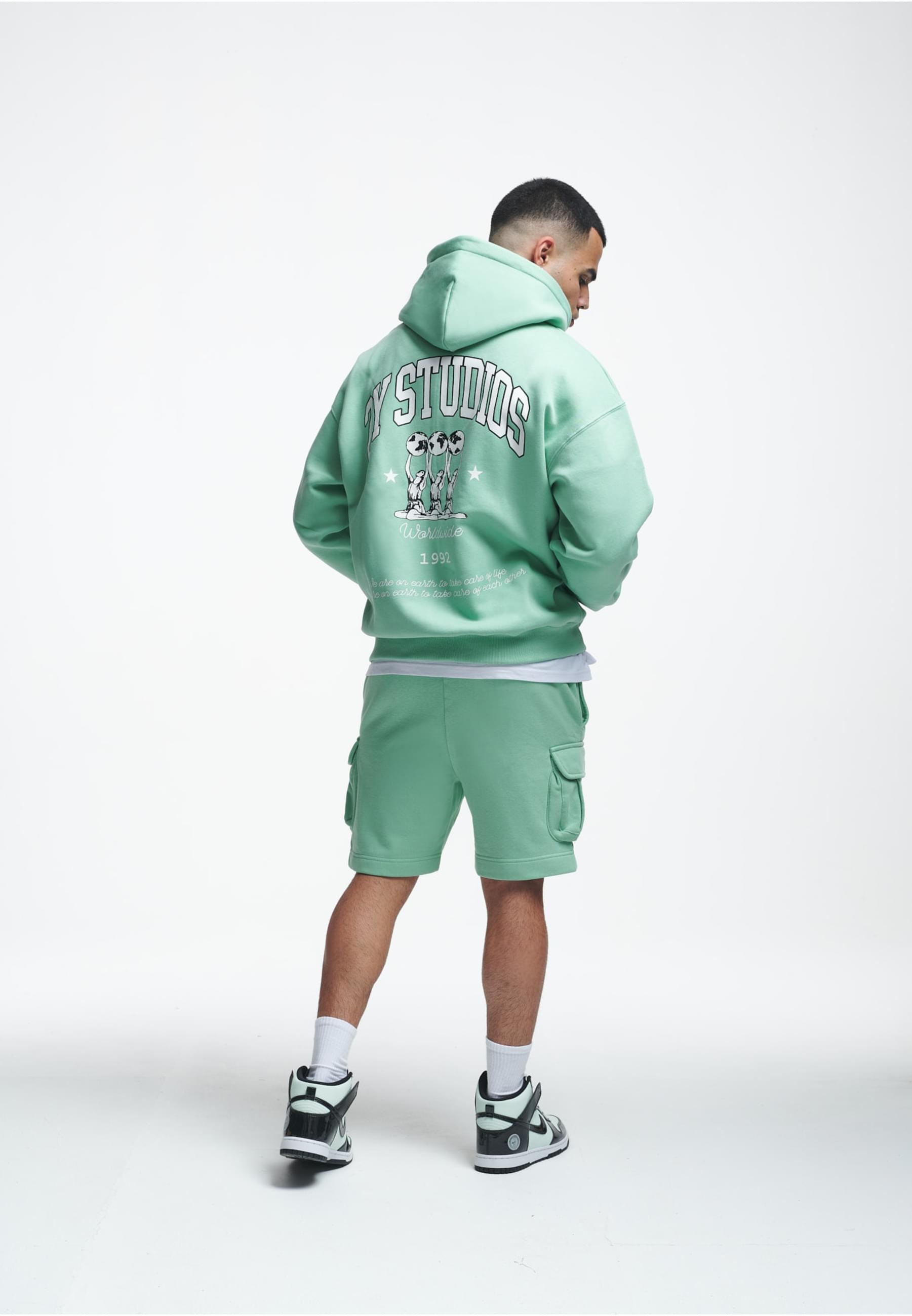 2Y Studios Sweatjacke »2Y Studios Herren 2Y Globus Oversize Zip-Hoodie«