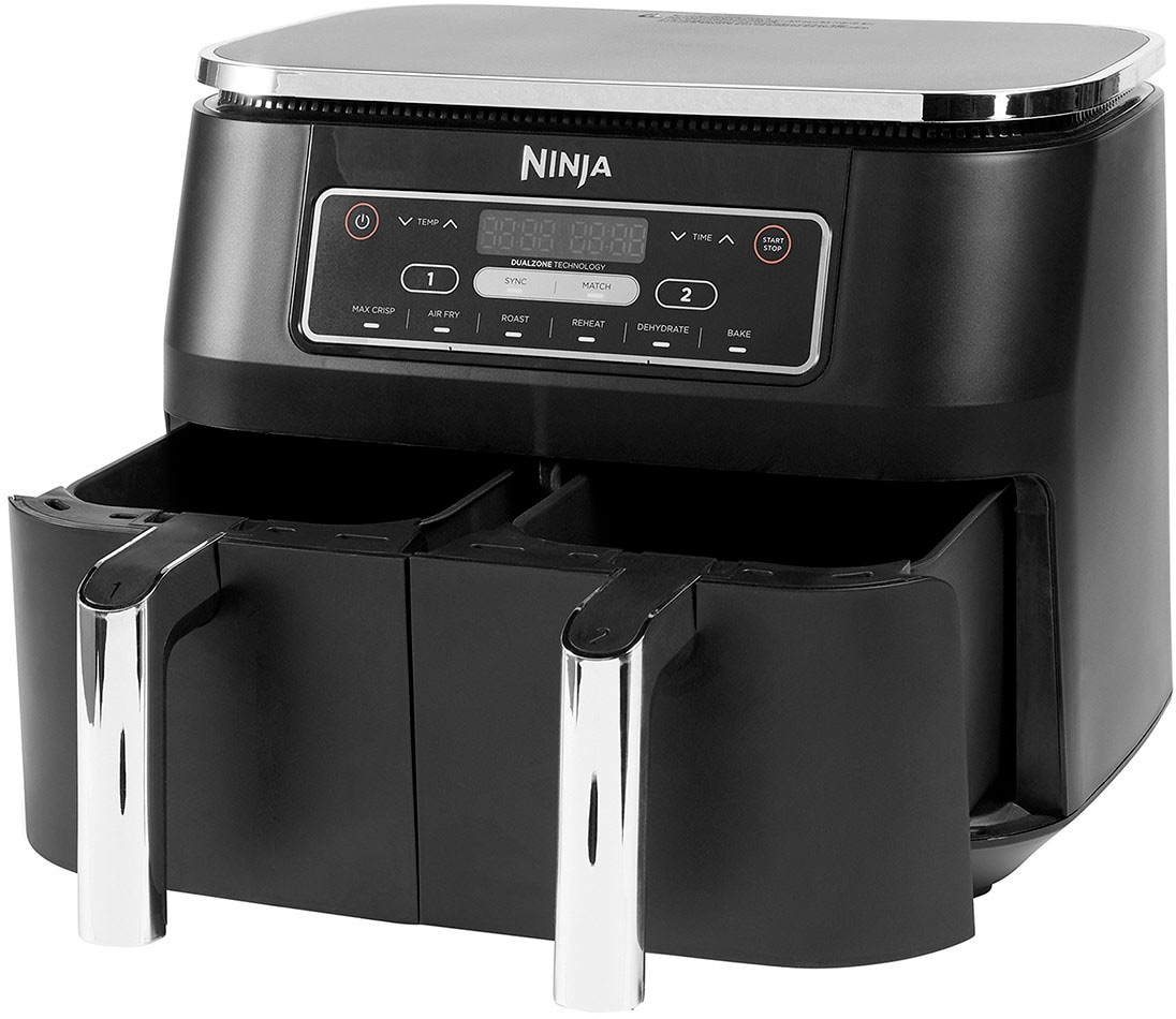 NINJA Heißluftfritteuse »Foodi Dual Zone AF300EU«, 2400 W, je 0,9 kg Kapazität incl. 2x Knusperblech