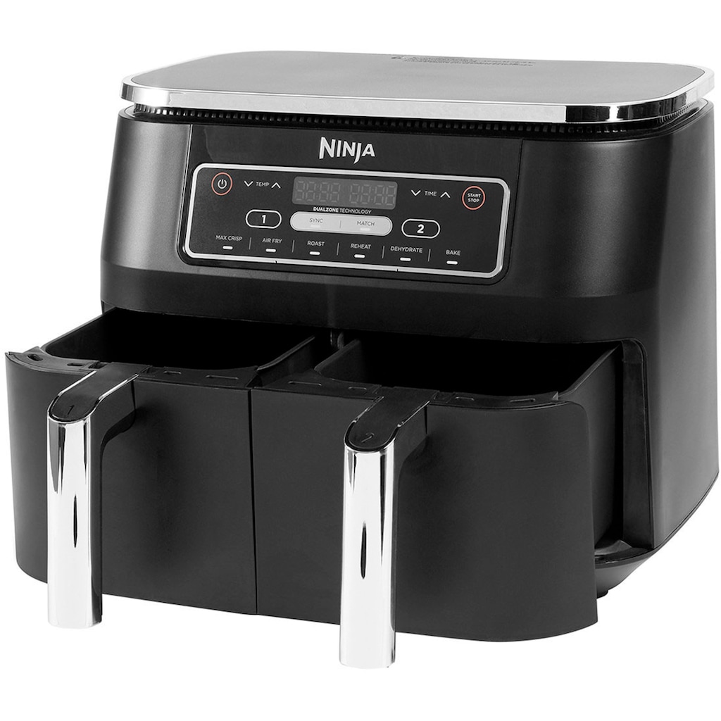 NINJA Heißluftfritteuse »Foodi Dual Zone AF300EU«, 2400 W, je 0,9 kg Kapazität incl. 2x Knusperblech