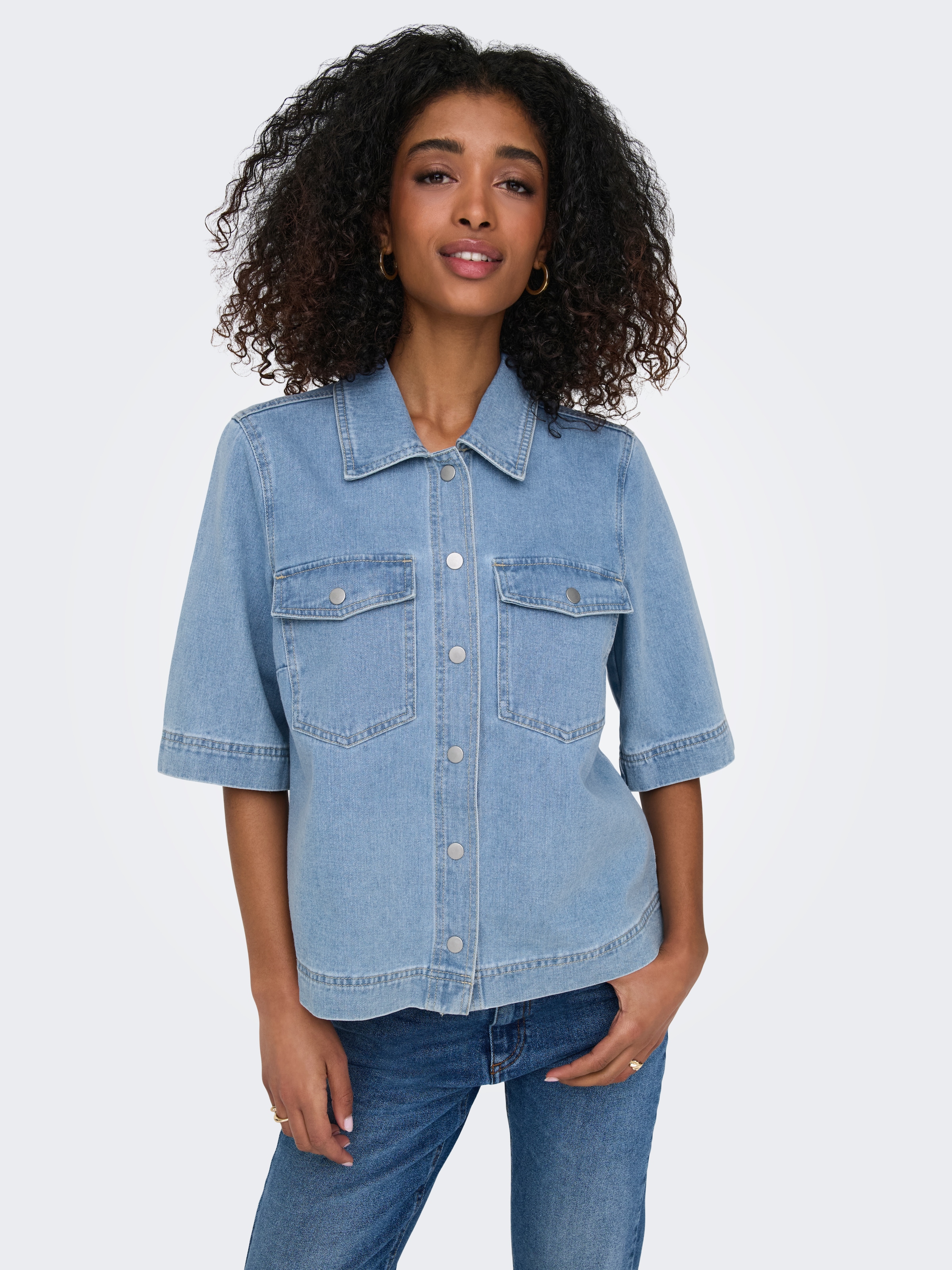 ONLY Jeansbluse "ONLBELLE S/S SHIRT DNM GUA NOOS" mit Halbarm günstig online kaufen