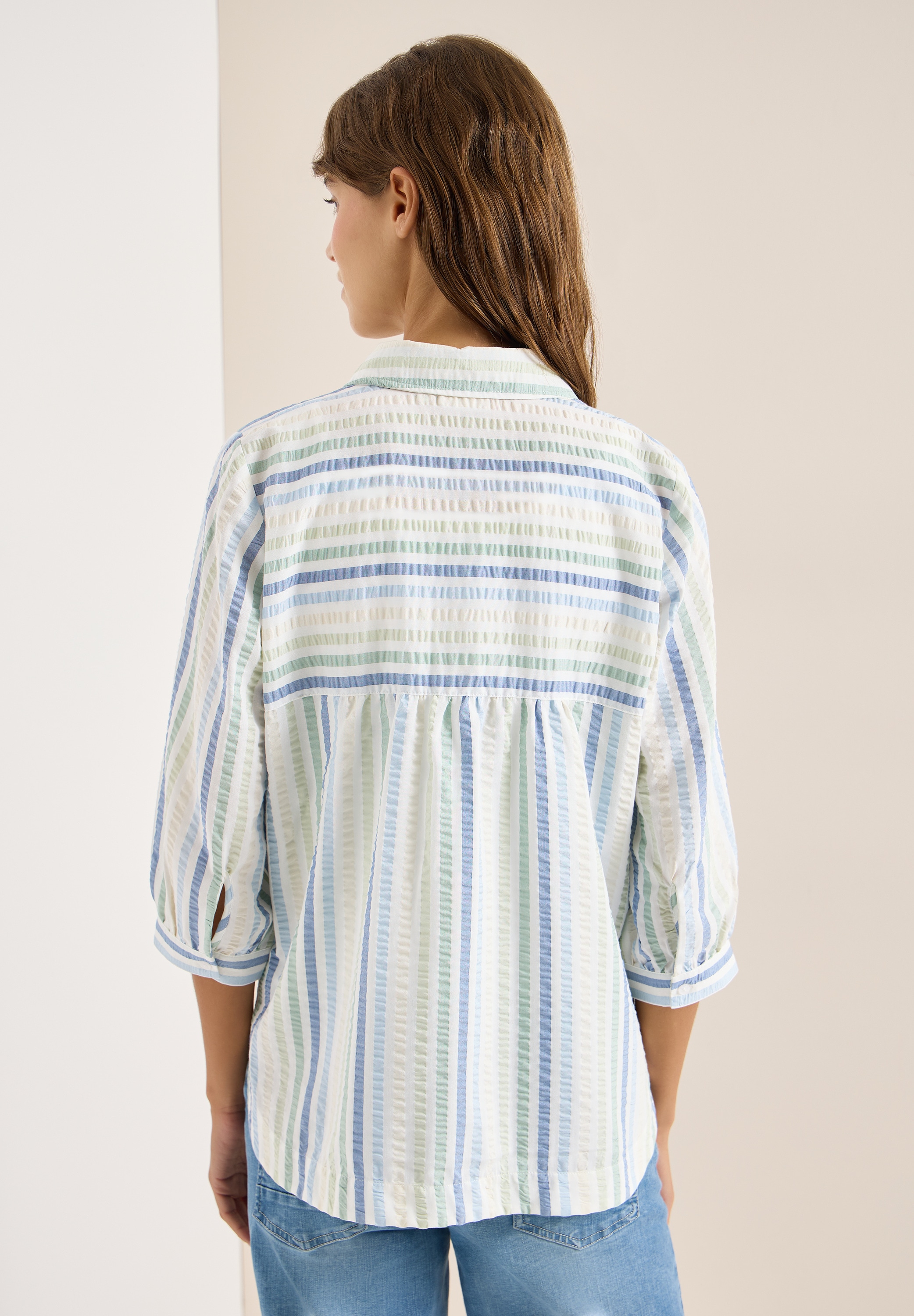 Cecil Hemdbluse im Seersucker-Style mit Streifen