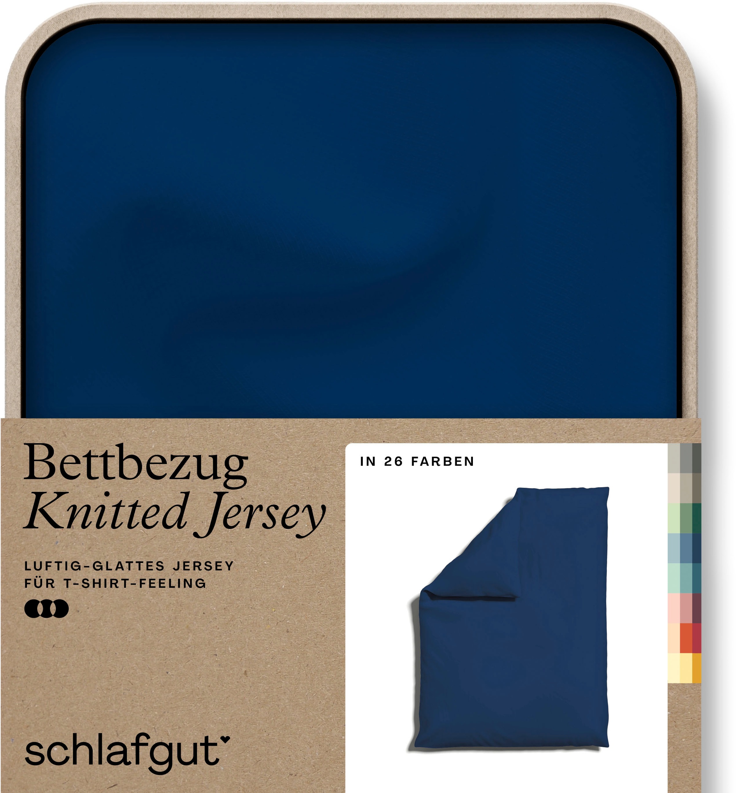 Schlafgut Bettbezug »Knitted Jersey uni, aus Bio-Baumwolle mit Elasthan, Reißverschluss«, (1 St.), bügelfrei, Mix & Match Bettwäsche: passender Kissenbezug erhältlich