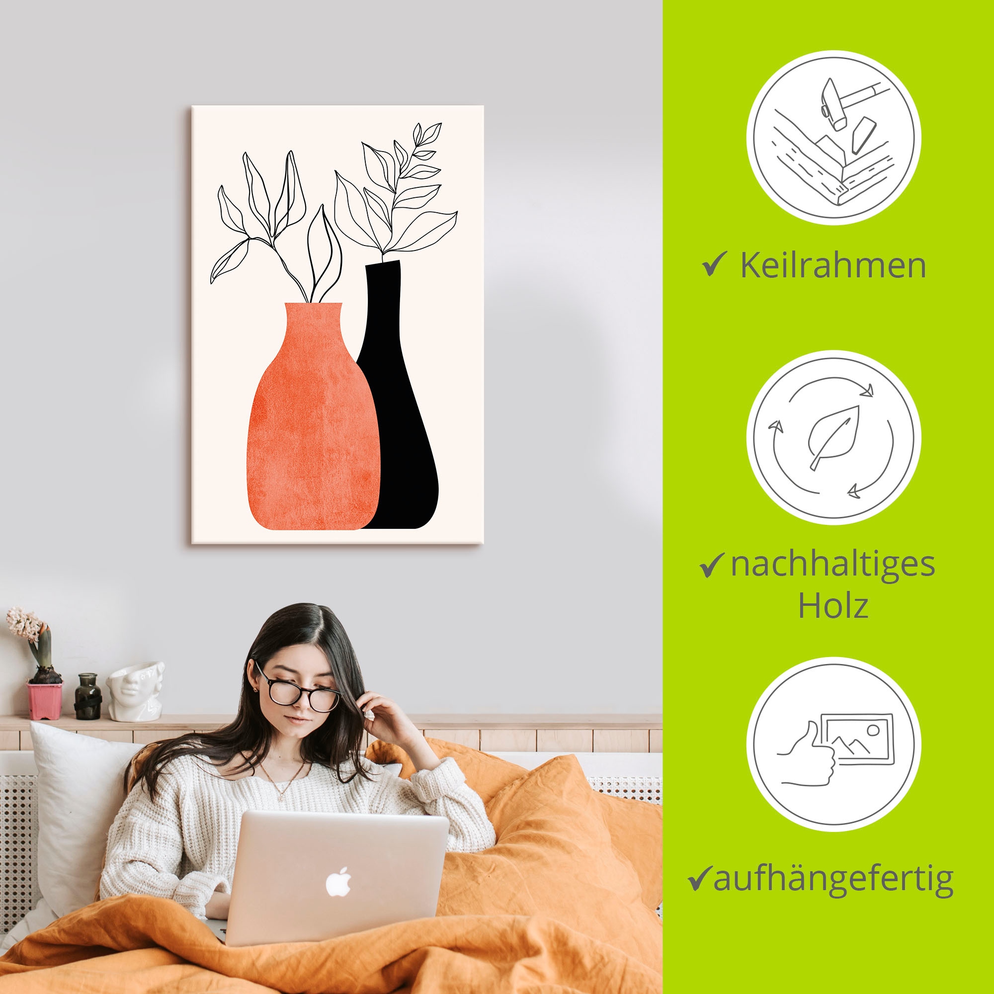 Artland Wandbild »Madame & Monsieur«, Vasen & Töpfe, (1 St.), als Leinwandbild, Poster in verschied. Größen