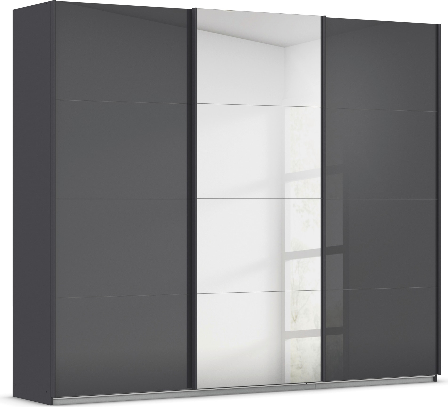 OTTO home Schwebetürenschrank "Kleiderschrank Kleiderschränke Schrank Garderobe AGORDO mit Glasfront" Breiten 203/271/315/360 cm, Höhen 210/229 cm, durchdachte Innenausstattung, in 4 Breiten und 2 Höhen MADE IN GERMANY