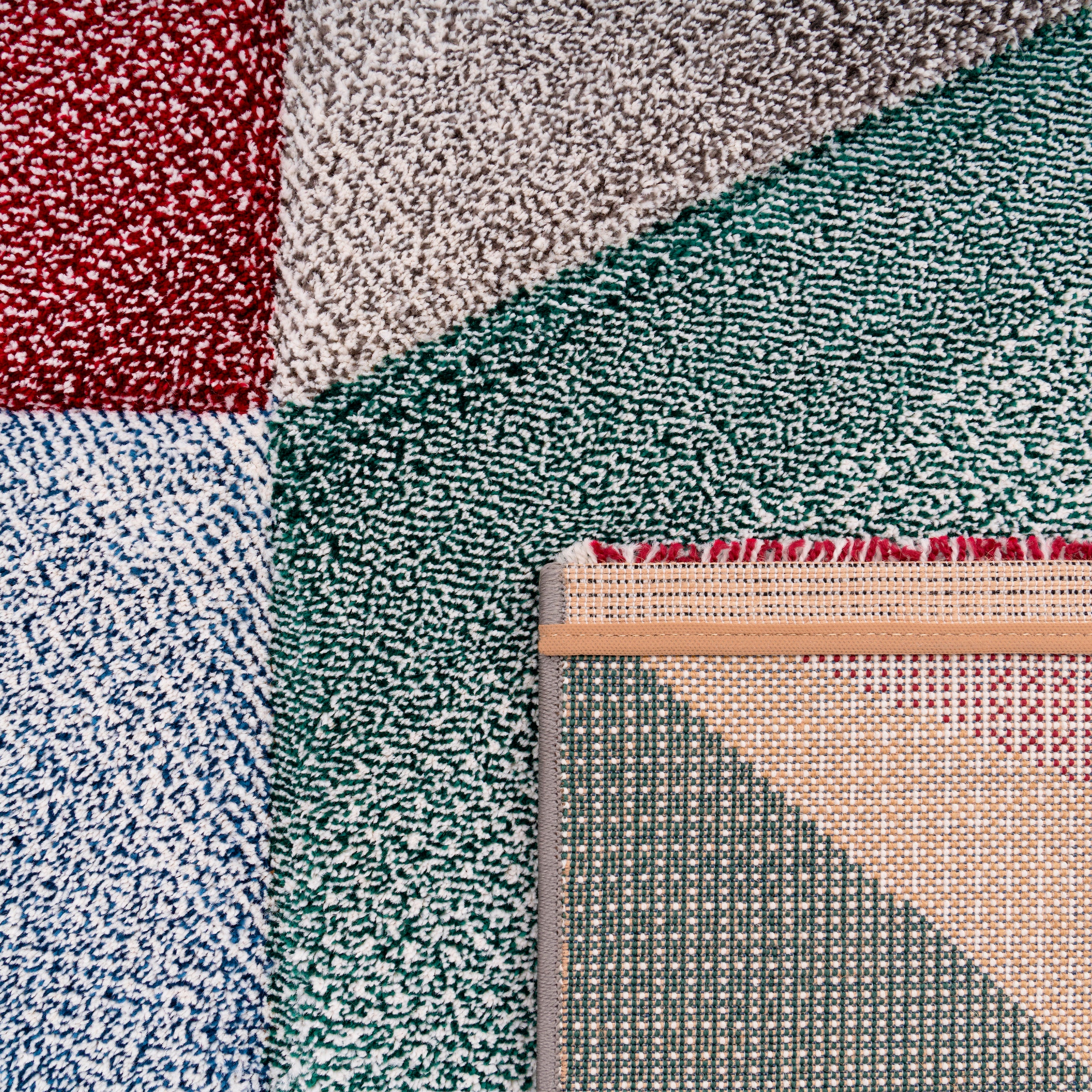 Paco Home Teppich »Smaragd 762«, rechteckig, 17 mm Höhe, Kurzflor, modernes geometrisches Design, Wohnzimmer, Schlafzimmer
