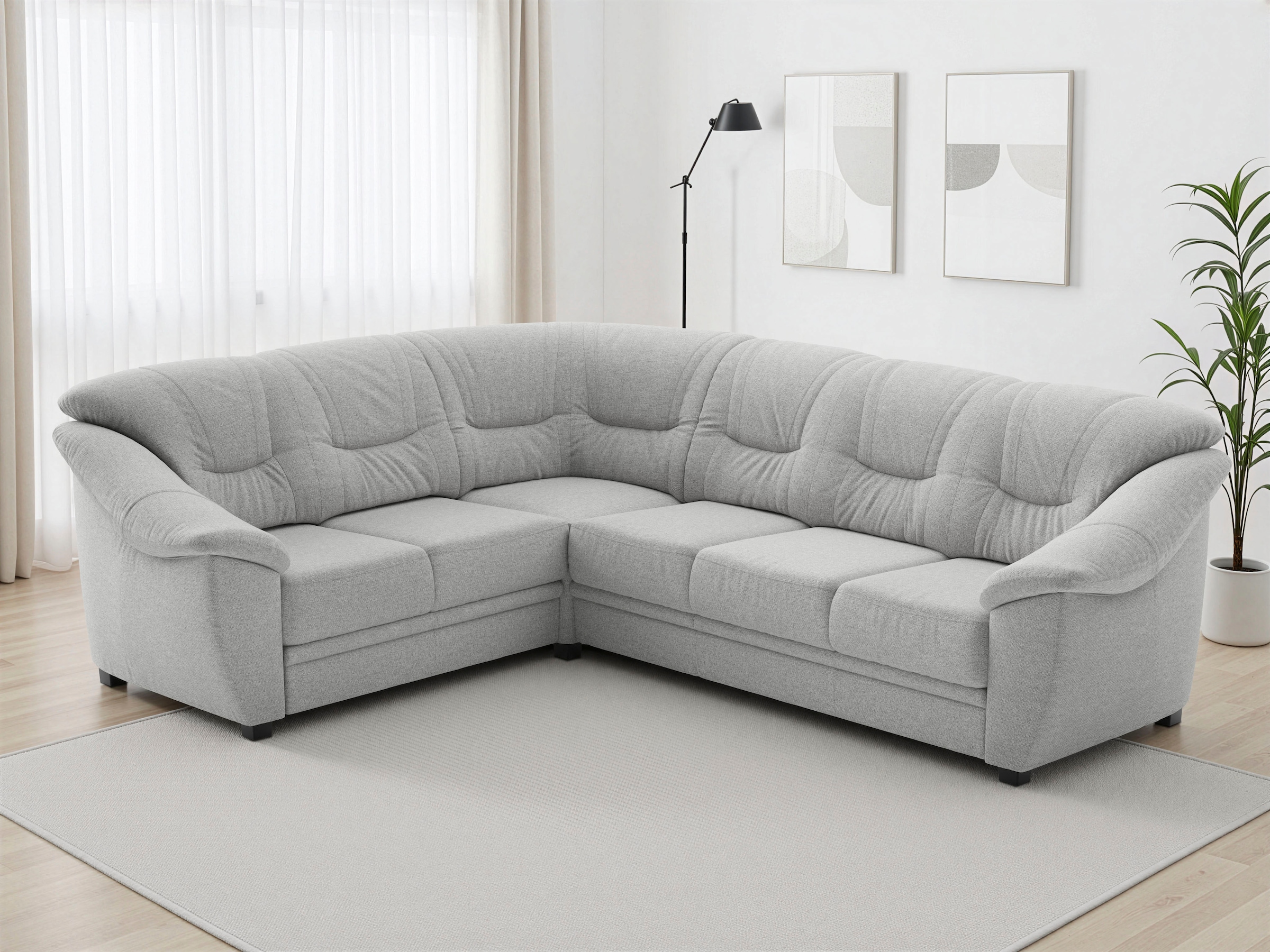 sit&more Ecksofa "Savona L-Form, B. 262 cm, Komfortsitz, Eckcouch mit Stoff- & Lederwahl" optional Schlaffunktion, Liegefl. 120x195 cm