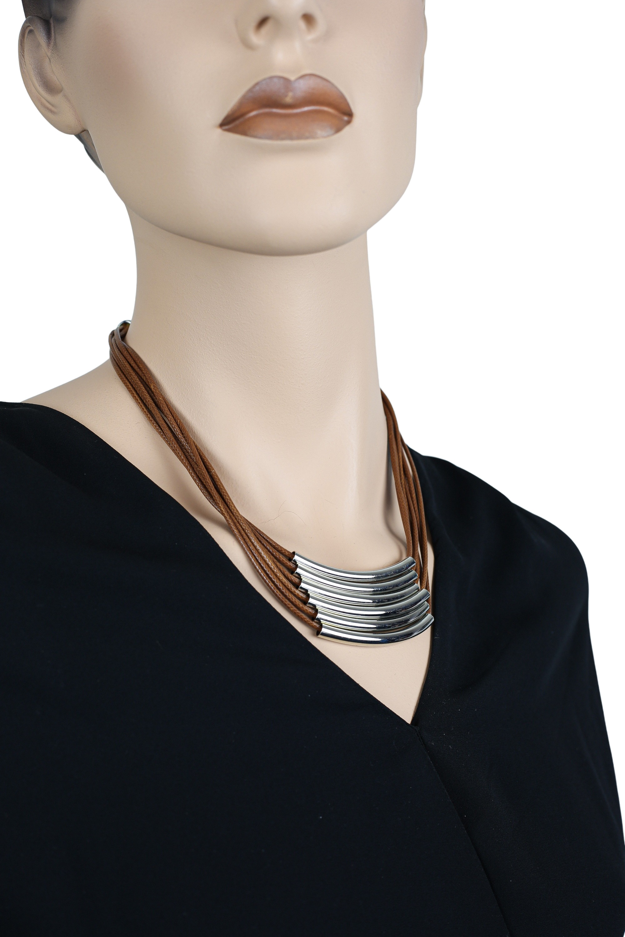 COLLEZIONE ALESSANDRO Kette mit Anhänger »Elena«, 6-reihige Kette aus feinen Bändern