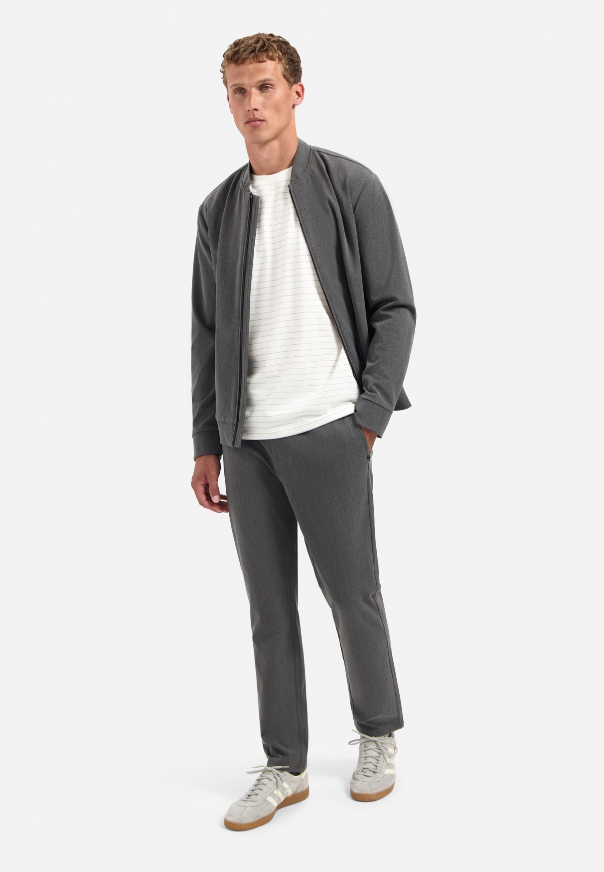 Thumbnail - NO EXCESS Chinohose "No Excess Melierte Stretch-Chinohose Pants Chino Stretch Melange"