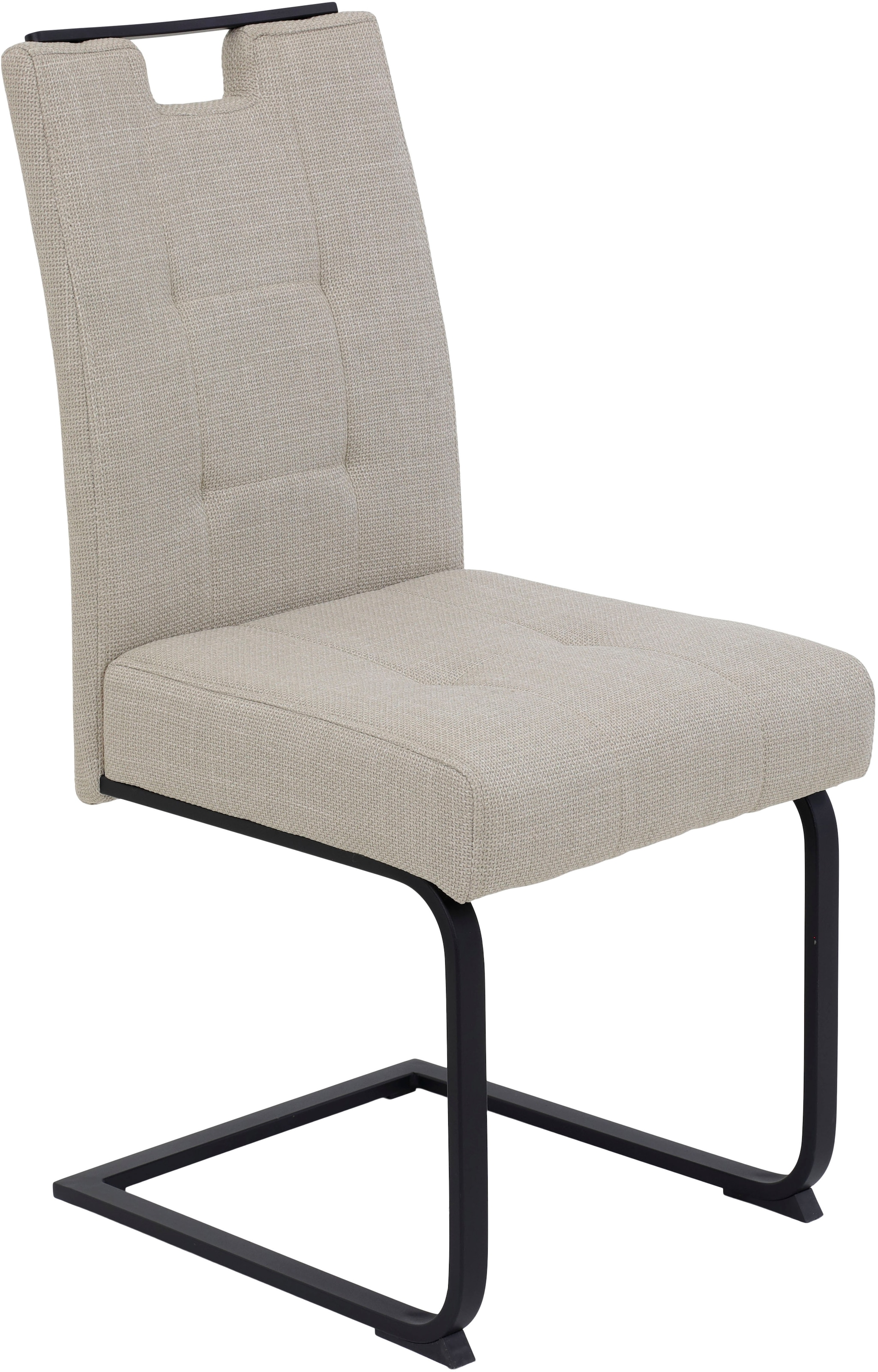 HELA Freischwinger »WIEN, Esszimmerstuhl, Komfortstuhl«, (Set), 2 St., Microfaser-Webstoff, Flachrohrschwinger,XL Sitzbreite,Griff,Federkorb,140kg belastbar