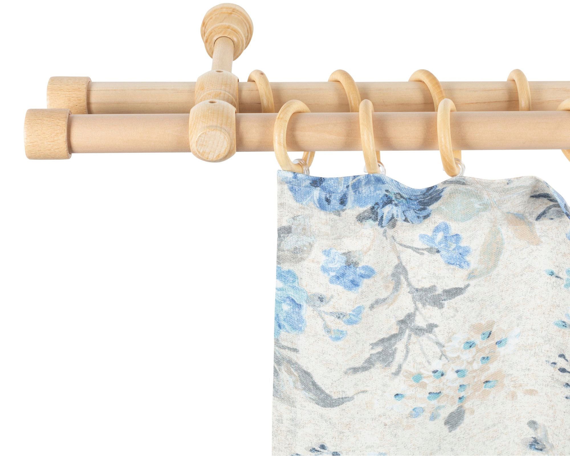 SN DECO GROUP Gardinenstange "Cafiro" 2 läufig-läufig Fixmaß 28 mm, Holz, v günstig online kaufen