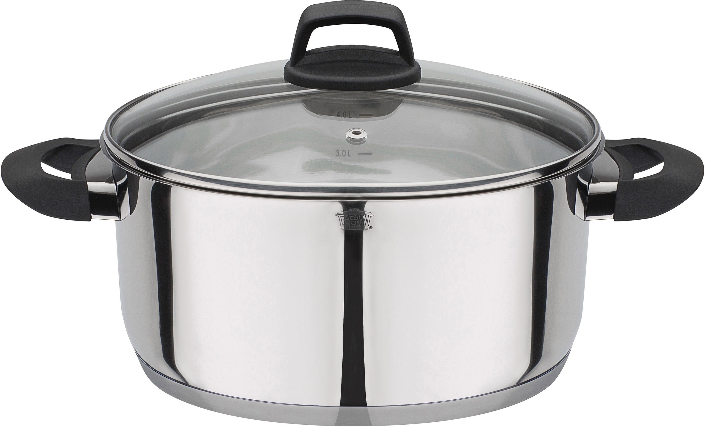 GSW Bratentopf "Como", 5 l + Ø 24cm + Höhe 11,5cm, silber, Töpfe, Induktion