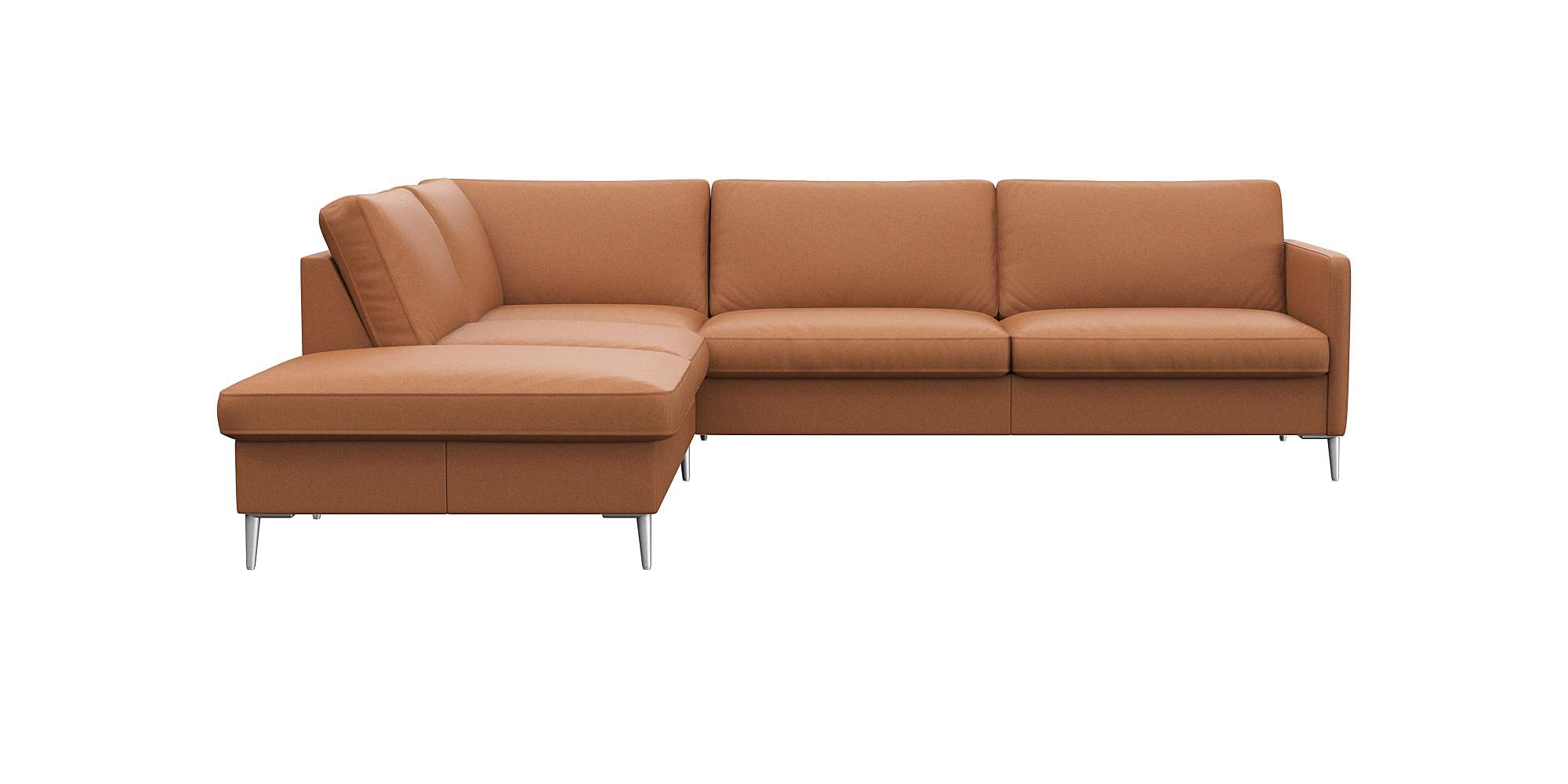 FLEXLUX Ecksofa "Fiore, L-Form" schmale Armlehnen, Kaltschaum, Füße Alu