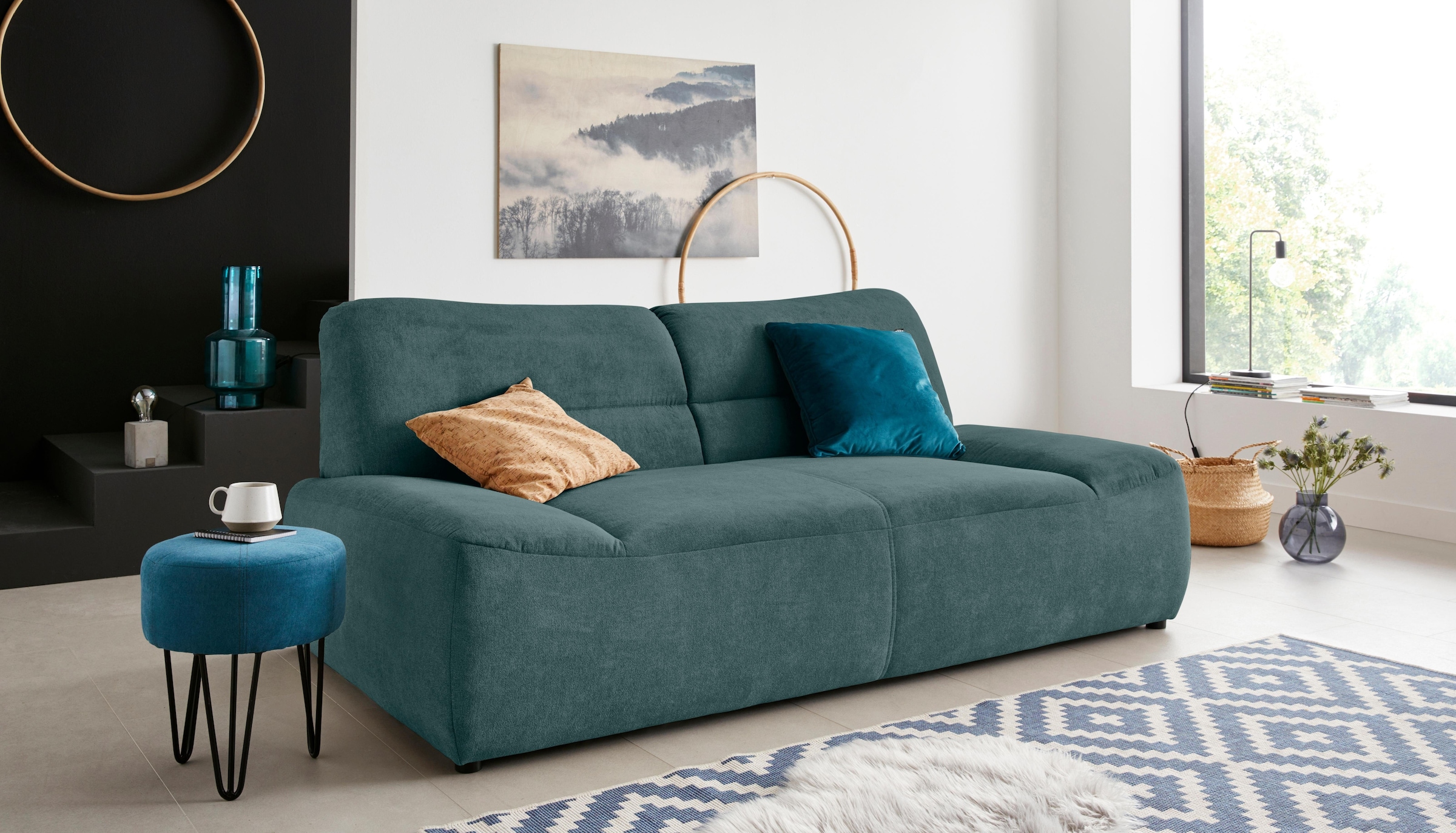 DOMO collection 2-Sitzer "Cesena modernes Sofa mit flachen Armlehnen, komfo günstig online kaufen