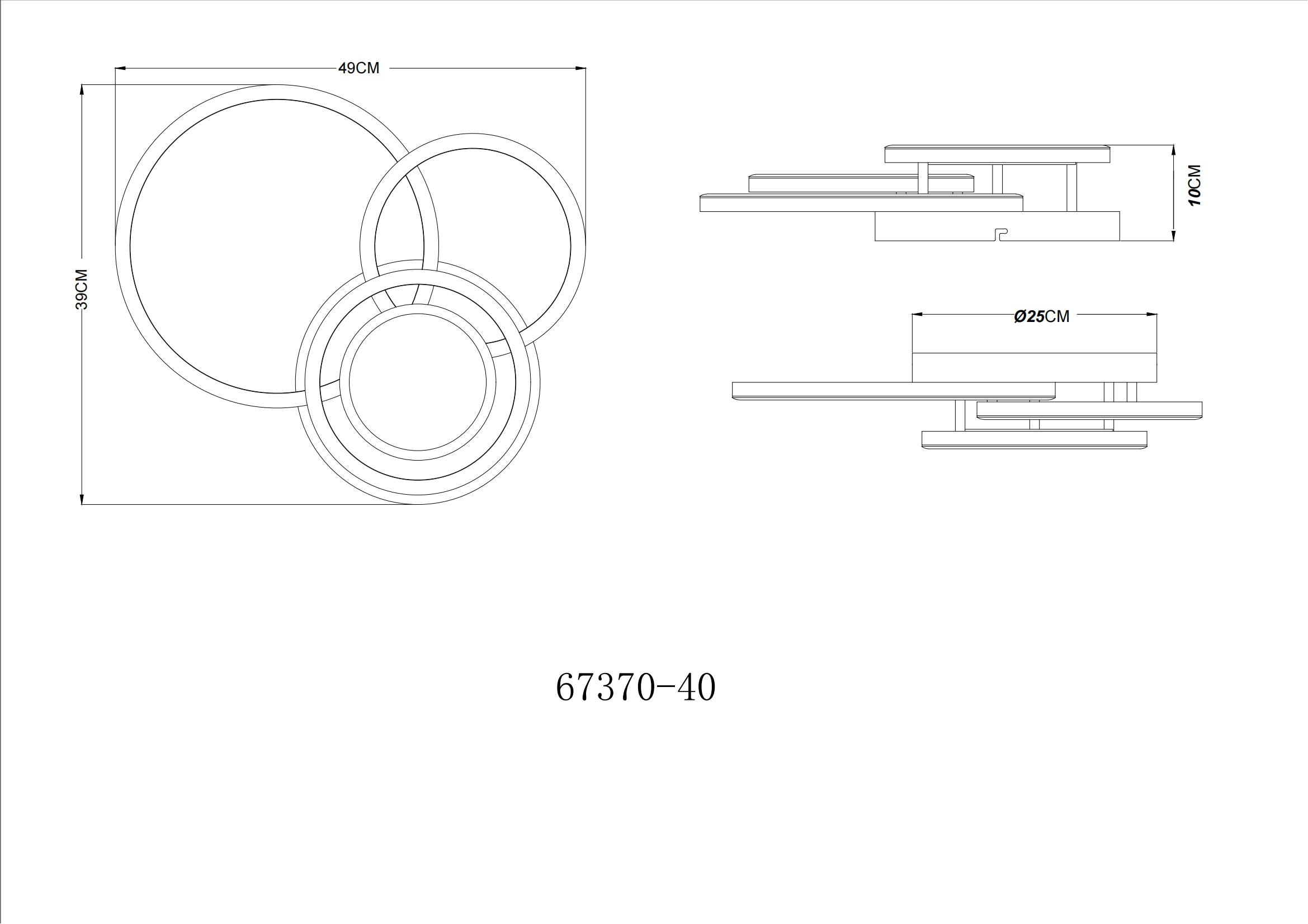 GLOBO LIGHTING Deckenleuchte »RANDELL« LED-Modul 1 Stk. Warmweiß Deckenleuchte Weiß/Kaffee, Opal, 3D-Effekt, LED 40W