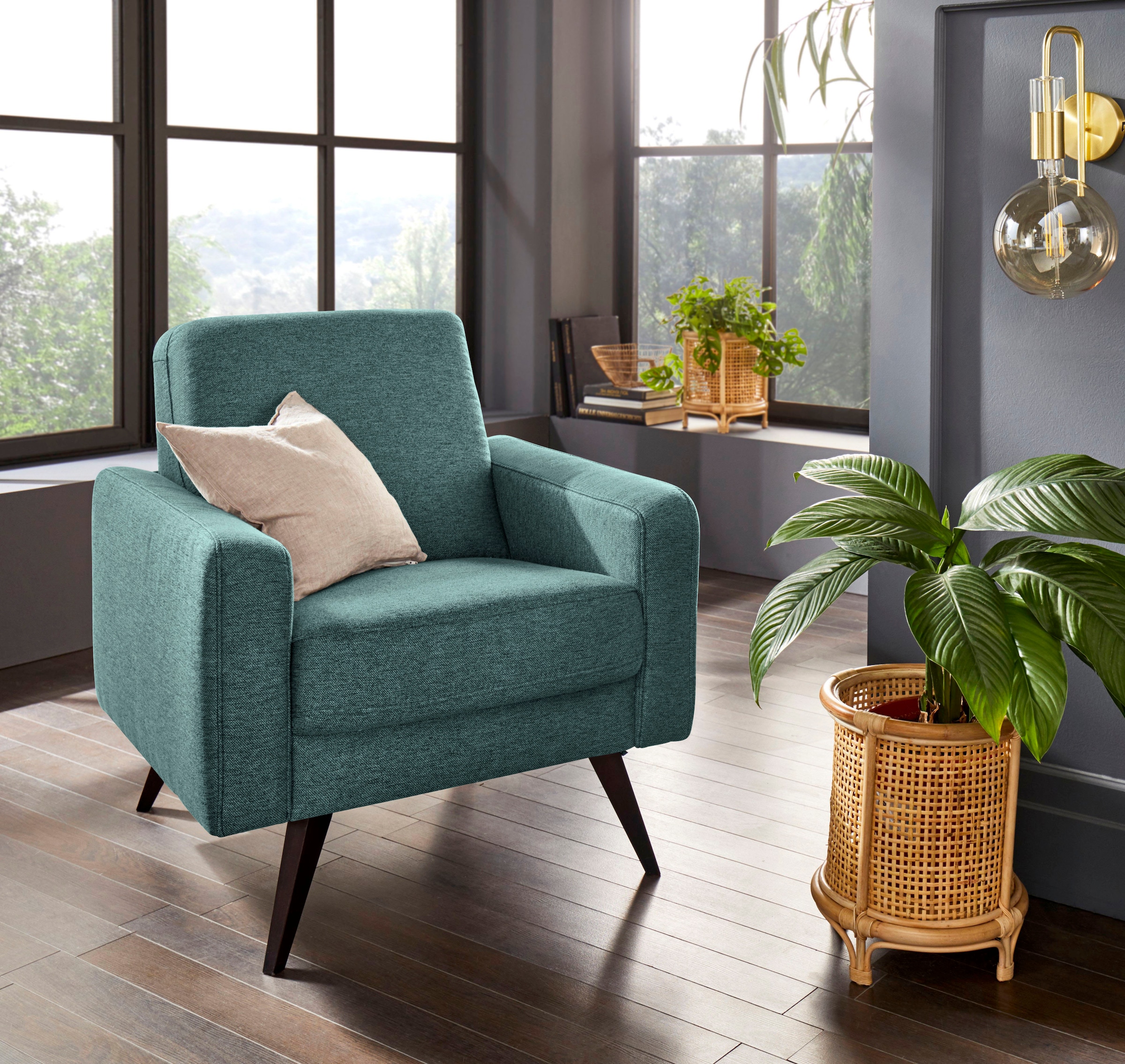 exxpo - sofa fashion Sessel "Scandi, Loungesessel mit tollem Sitzkomfort, h günstig online kaufen