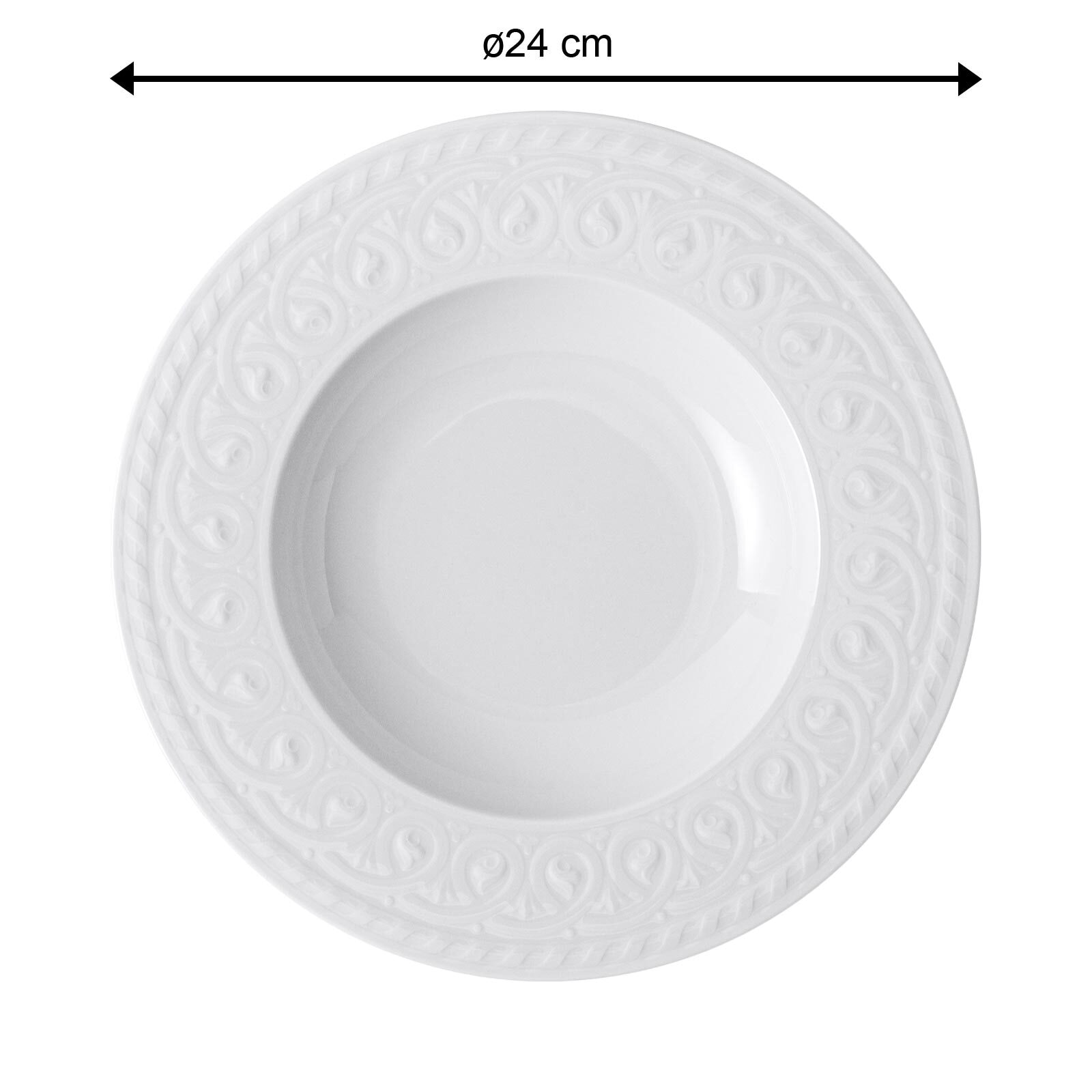 Villeroy & Boch Suppenteller »Suppenteller Cellini ø 24 cm 6er Set weiß« Spülmaschinengeeignet, Mikrowellenfest
