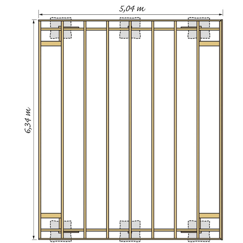 Kiehn-Holz Doppelcarport »KH 310 / KH 311«, Holz, 561 cm, weiß