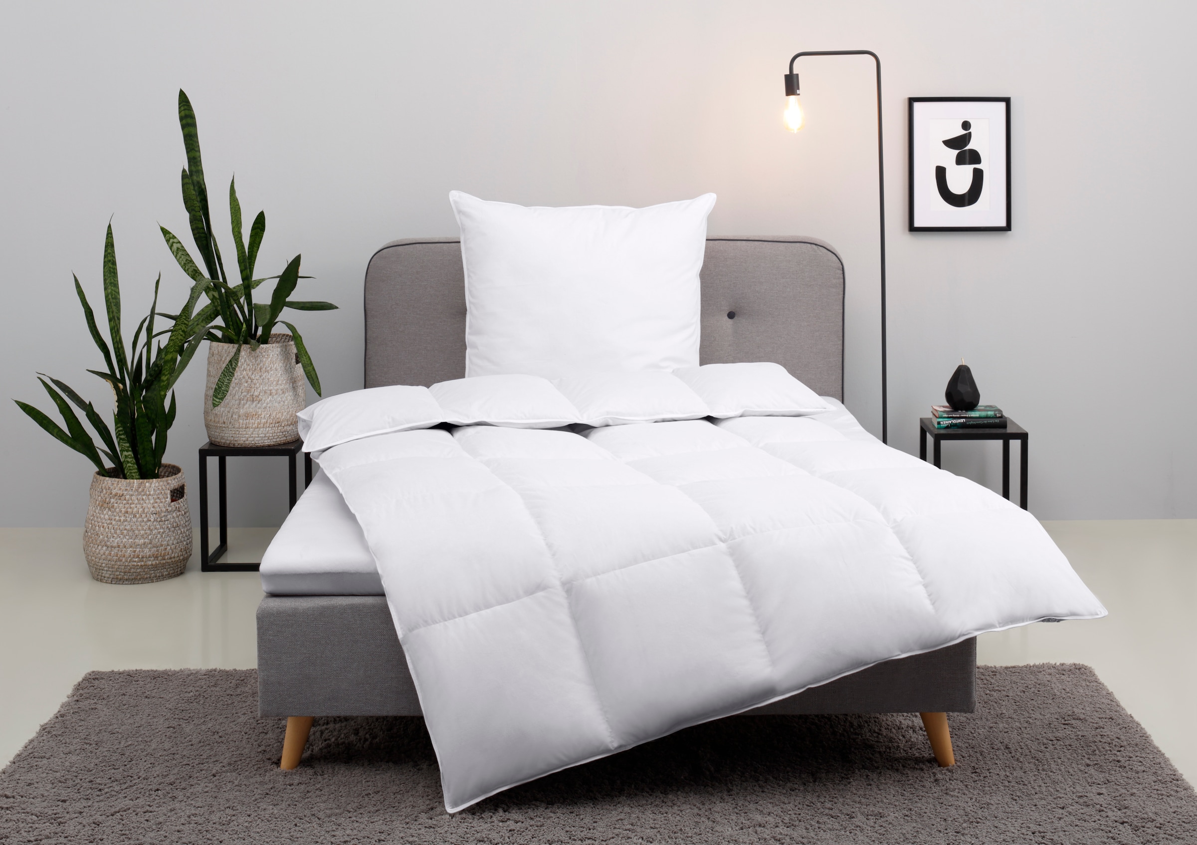 my home Daunenbettdecke + Kopfkissen "Cavanelle Bettdecke 135x200 cm, 155x2 günstig online kaufen