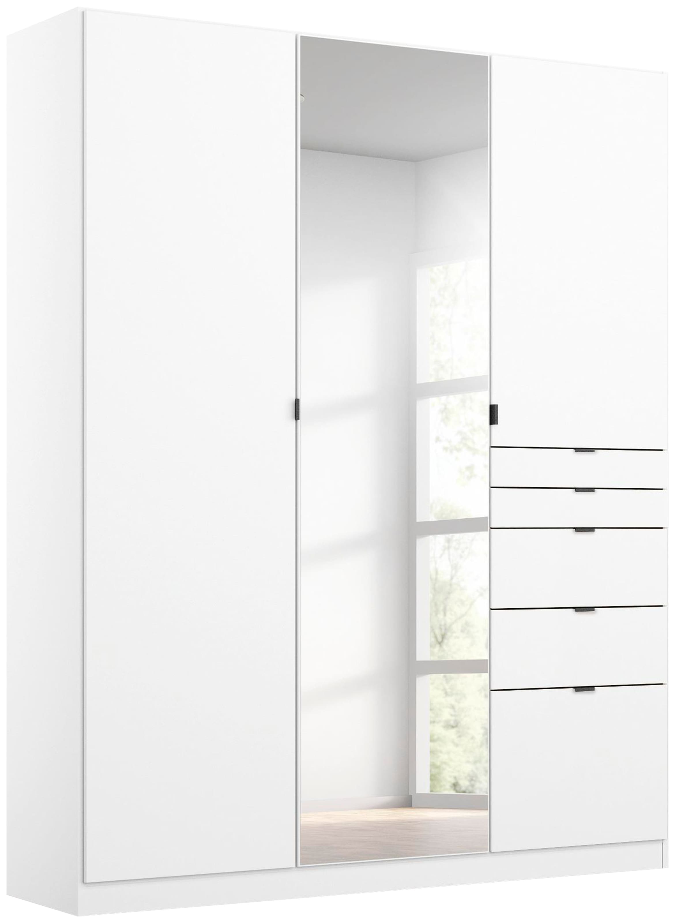 rauch "Kleiderschrank Schrank Garderobe Wäscheschrank Ankleide ONTARIO" Breiten 136/181 cm, mit 5 Schubladen in unterschiedlichen Größen MADE IN GERMANY